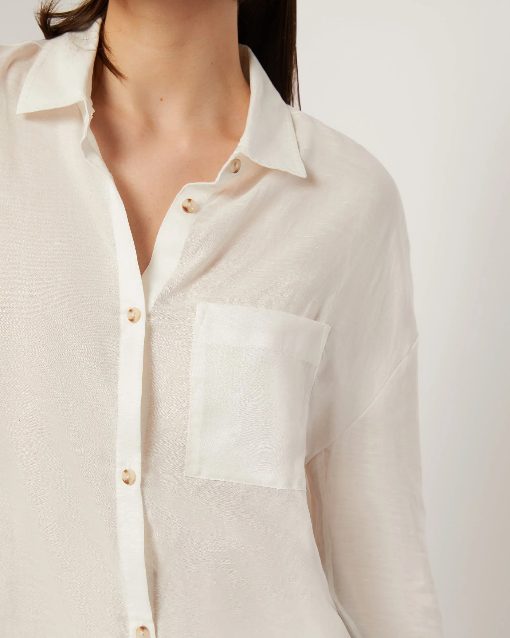 Womens | Air Linen Boyfriend Shirt - I | White - Image 4