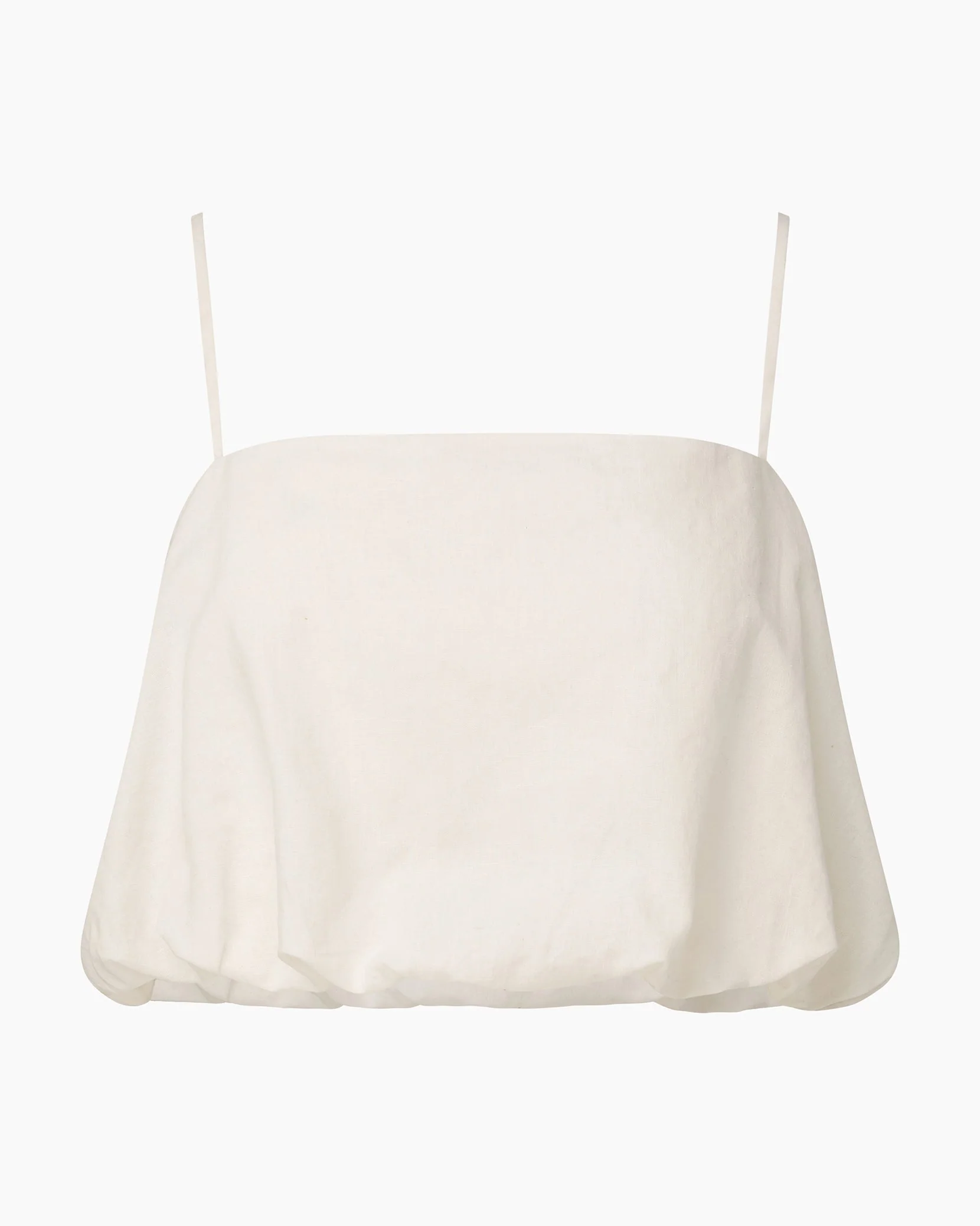 Womens | Air Linen Bubble Crop Top | White - Image 2