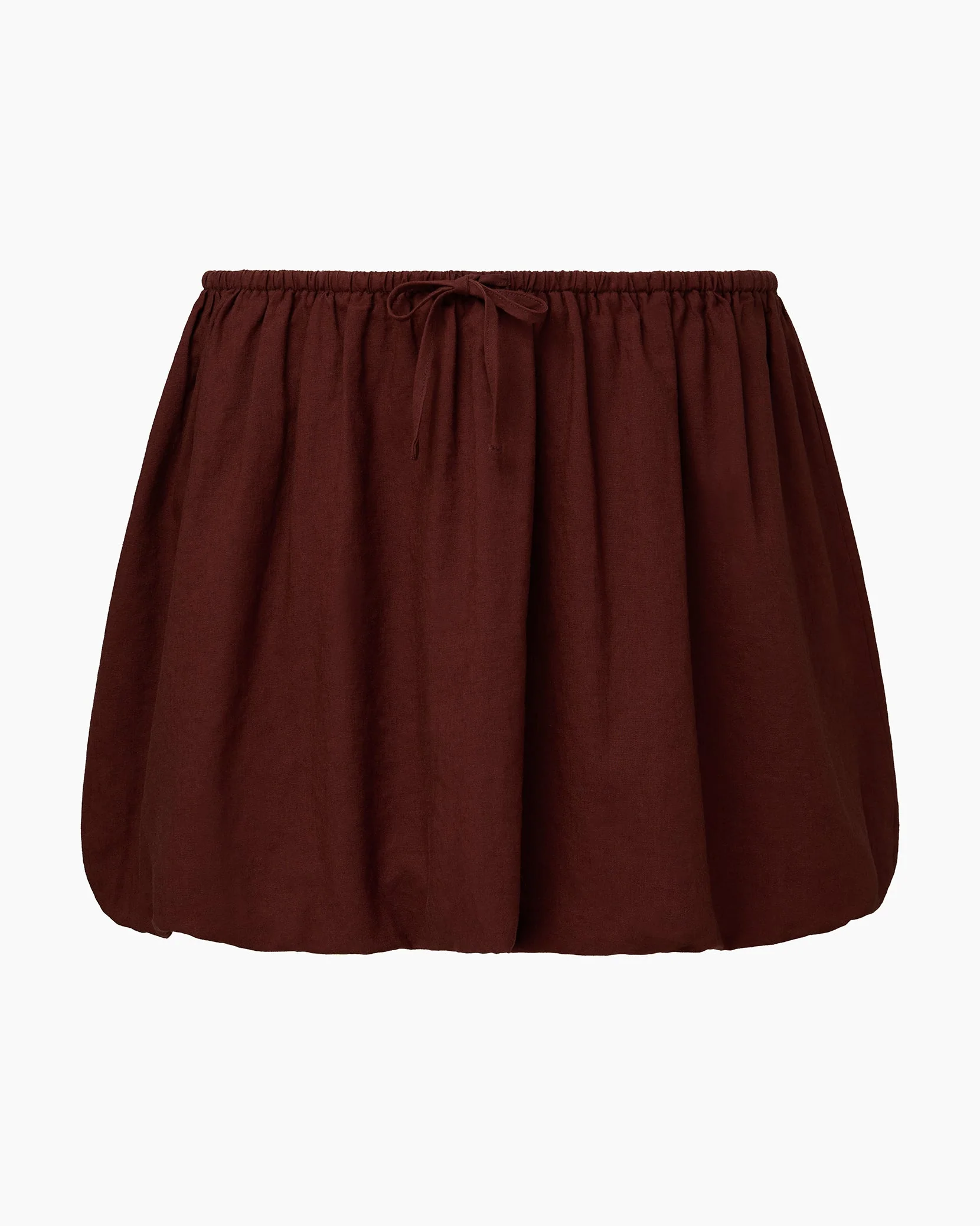 Womens | Air Linen Bubble Mini Skirt | Rum - Image 2