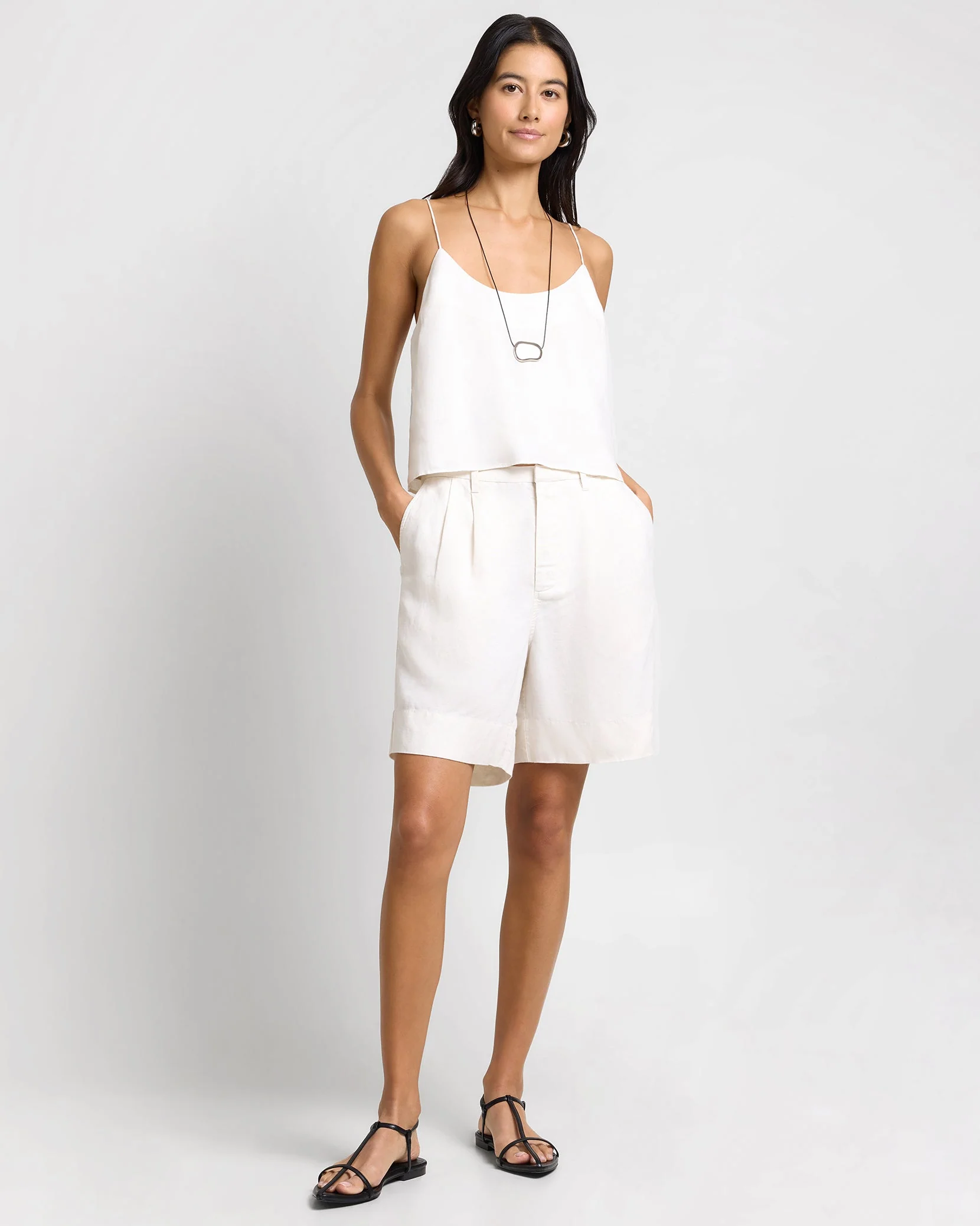 Womens | Air Linen Cami Top | Natural - Image 4