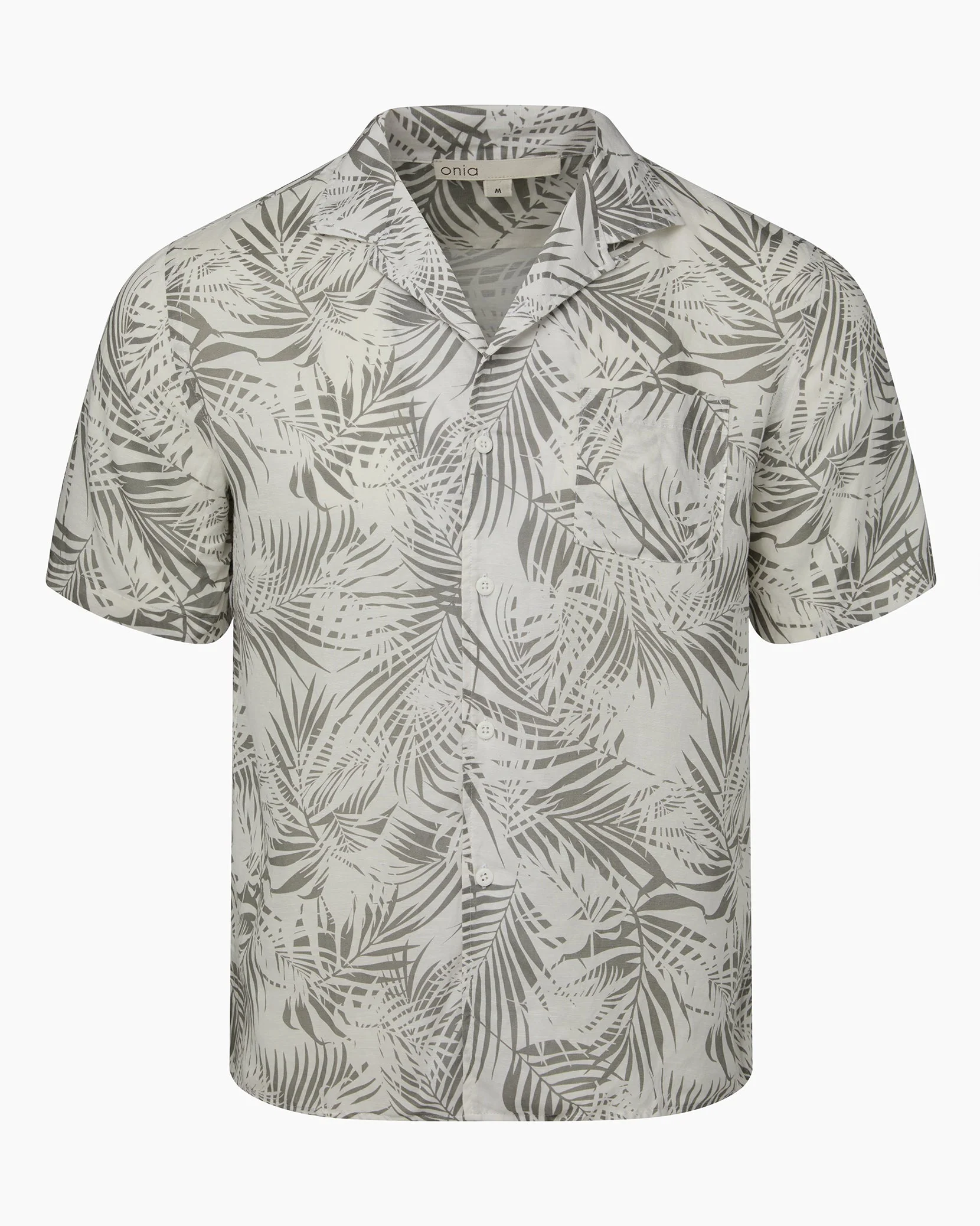 Mens | Air Linen Convertible Vacation Shirt | White/Light Olive - Image 2