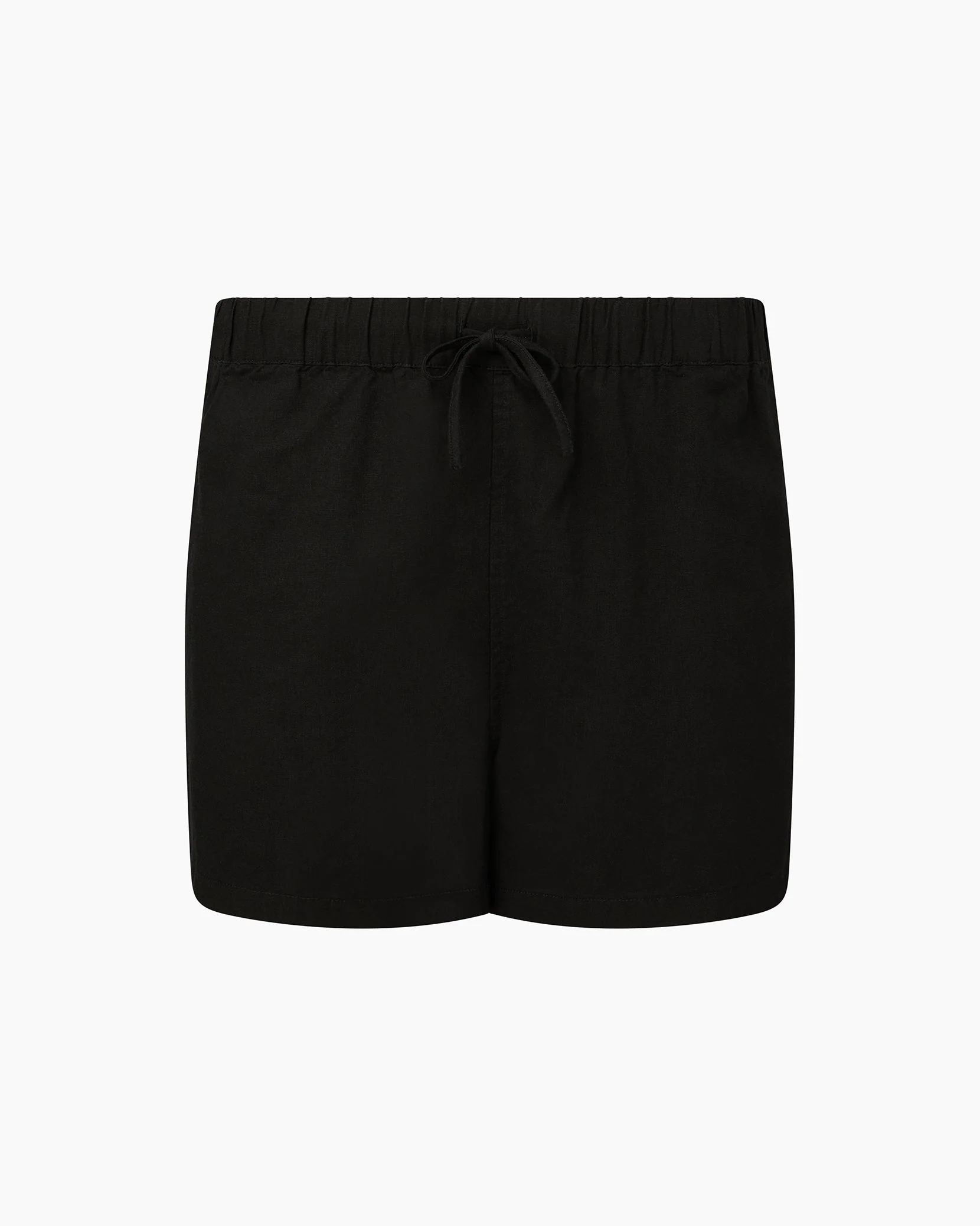 Womens | Air Linen Elastic Drawstring Short | Black - Image 2