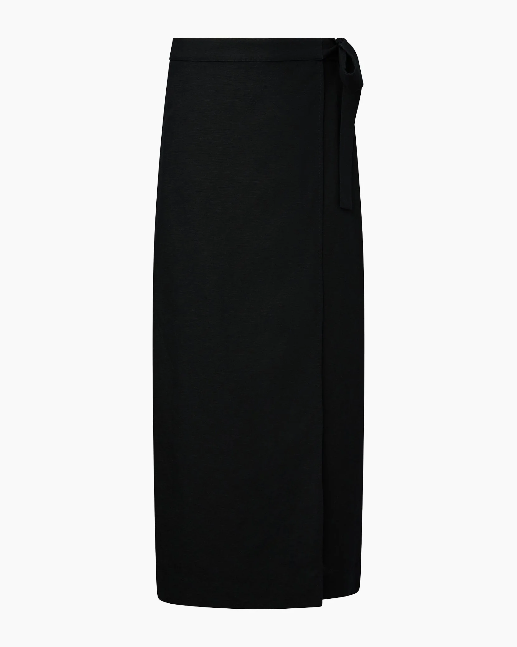 Womens | Air Linen Maxi Wrap Skirt | Black - Image 2