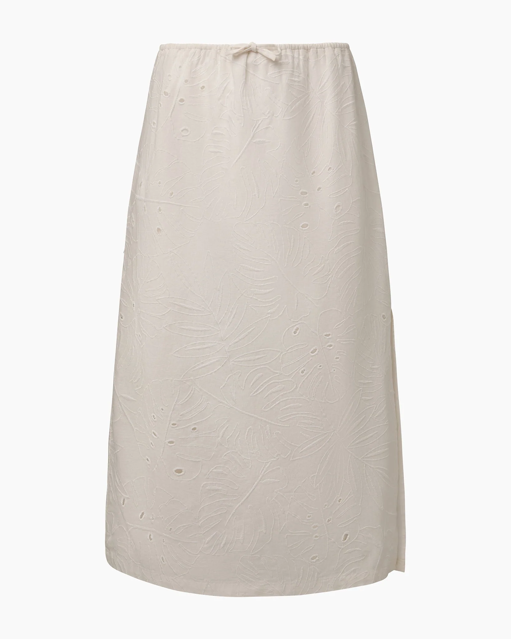 Womens | Air Linen Midi Skirt | White - Image 2