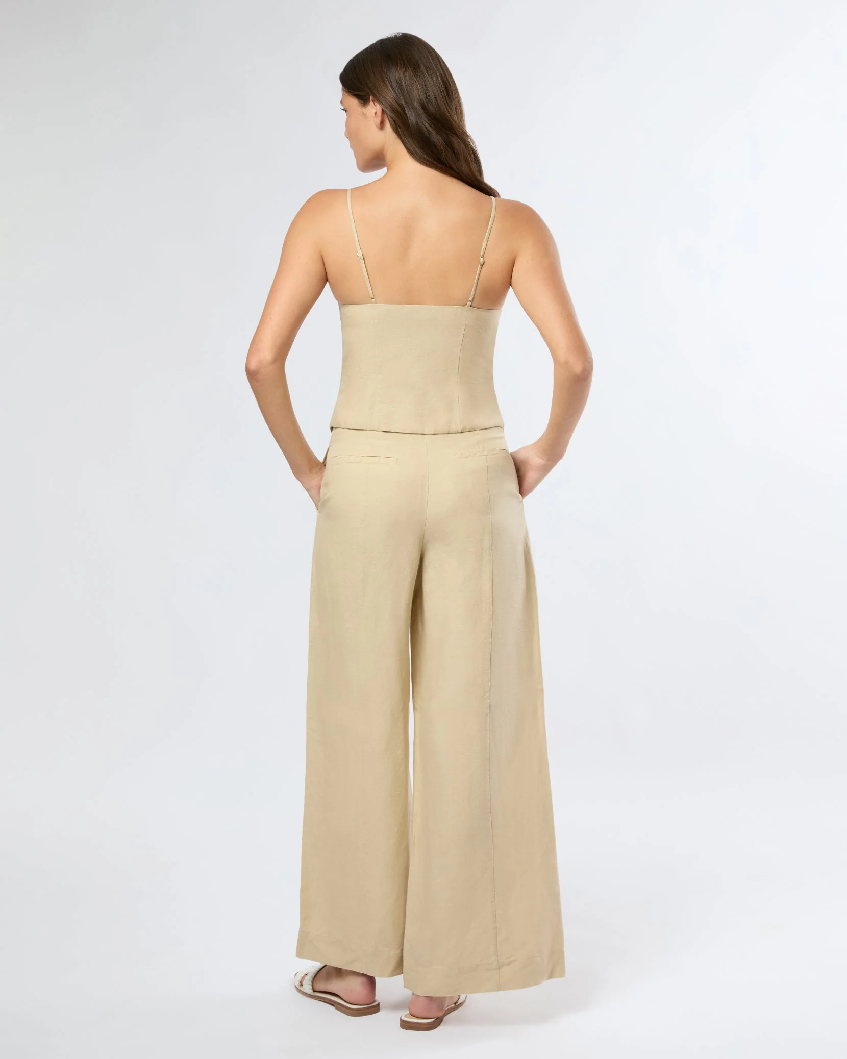 Womens | Air Linen Palazzo Pant | Jute - Image 5