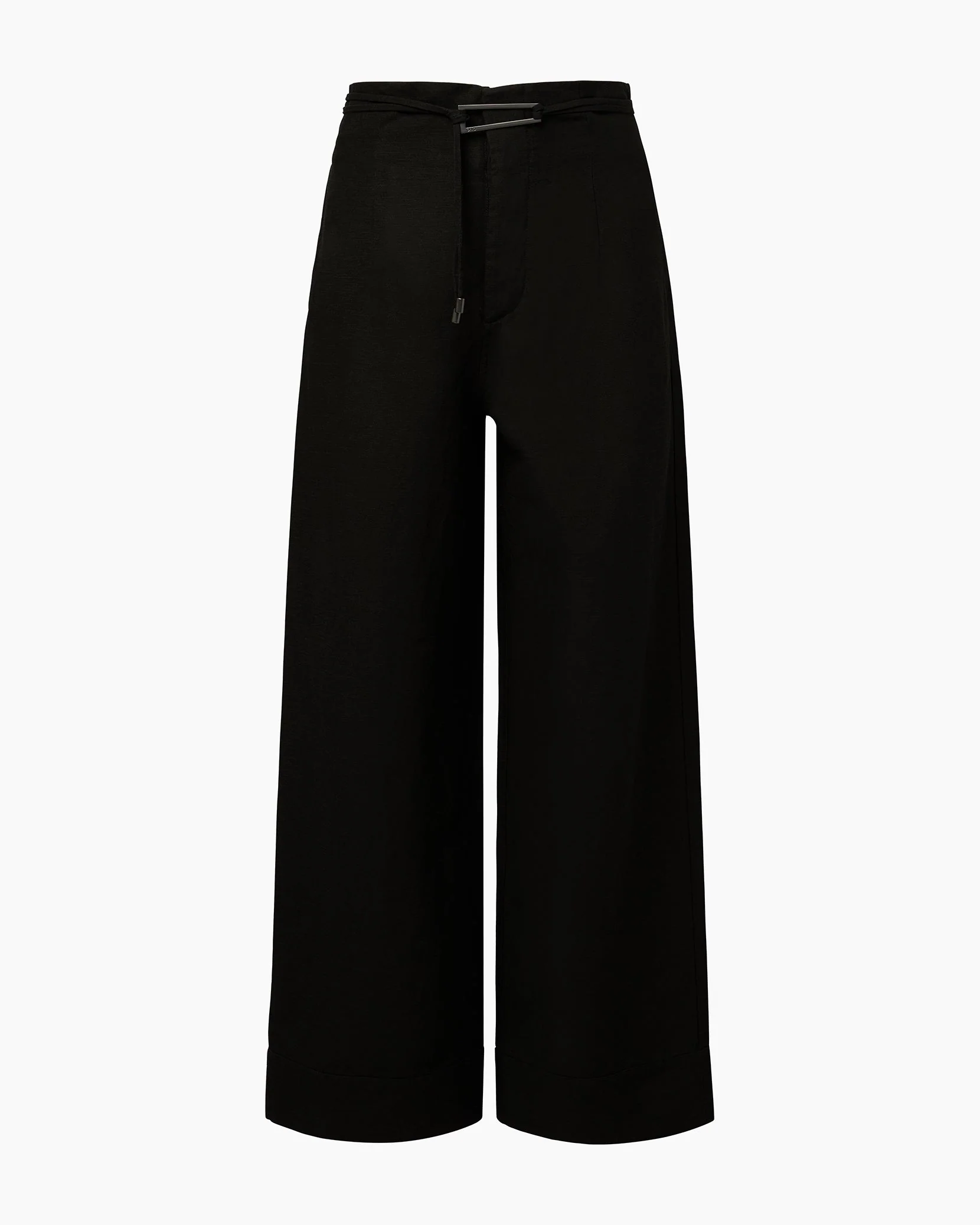 Womens | Air Linen Paperbag Trouser | Black - Image 2