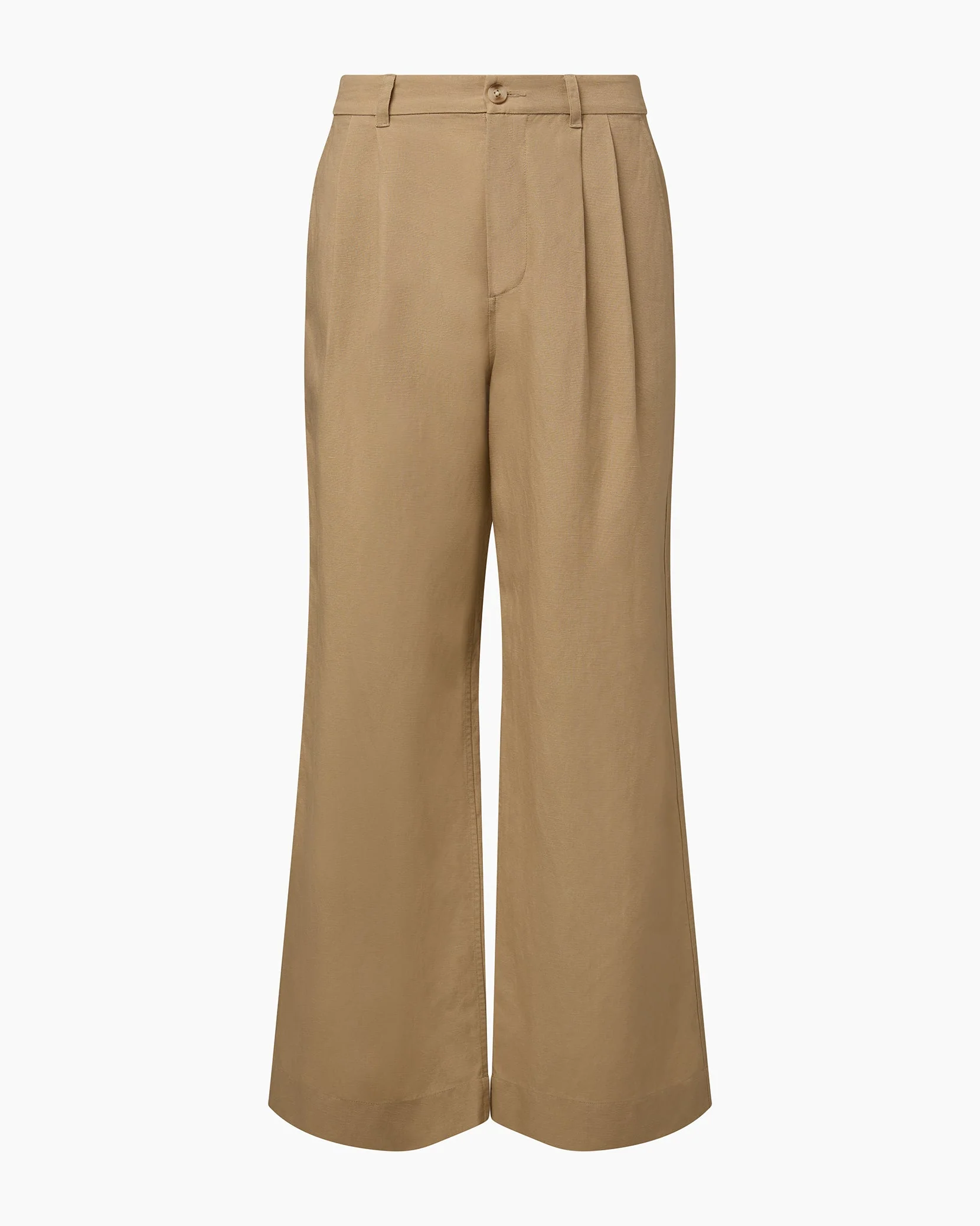 Womens | Air Linen Pleated Trouser | Jute - Image 2