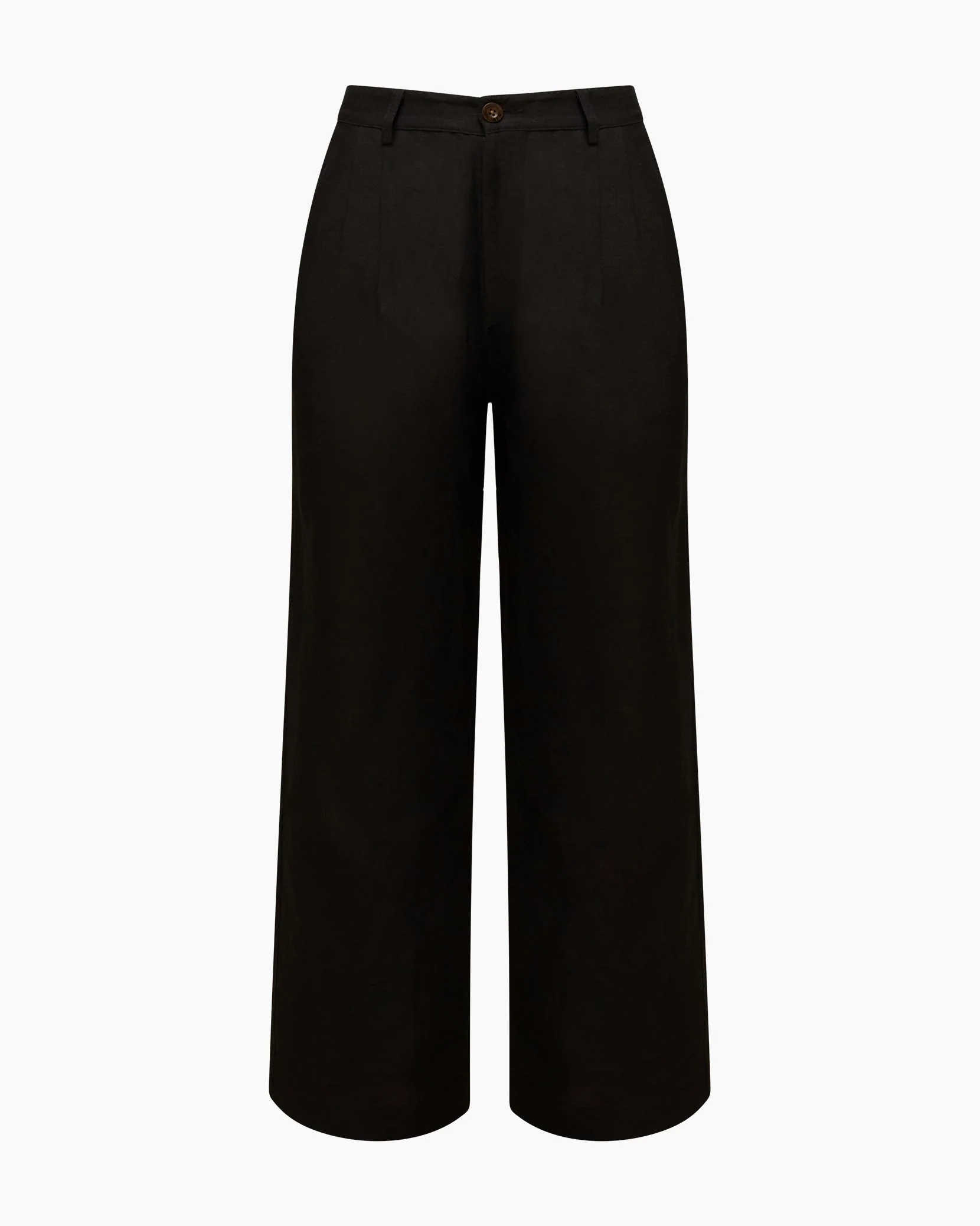 Womens | Air Linen Pleated Trousers | Black - Image 2
