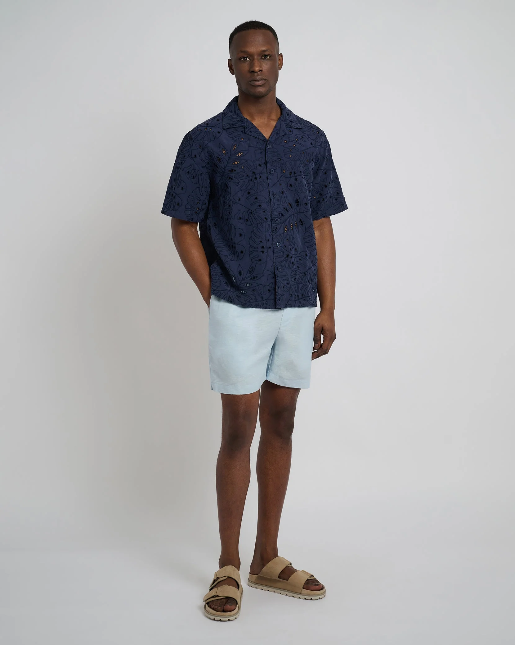 Mens | Air Linen 6" Pull-on Short | Ballad Blue - Image 3