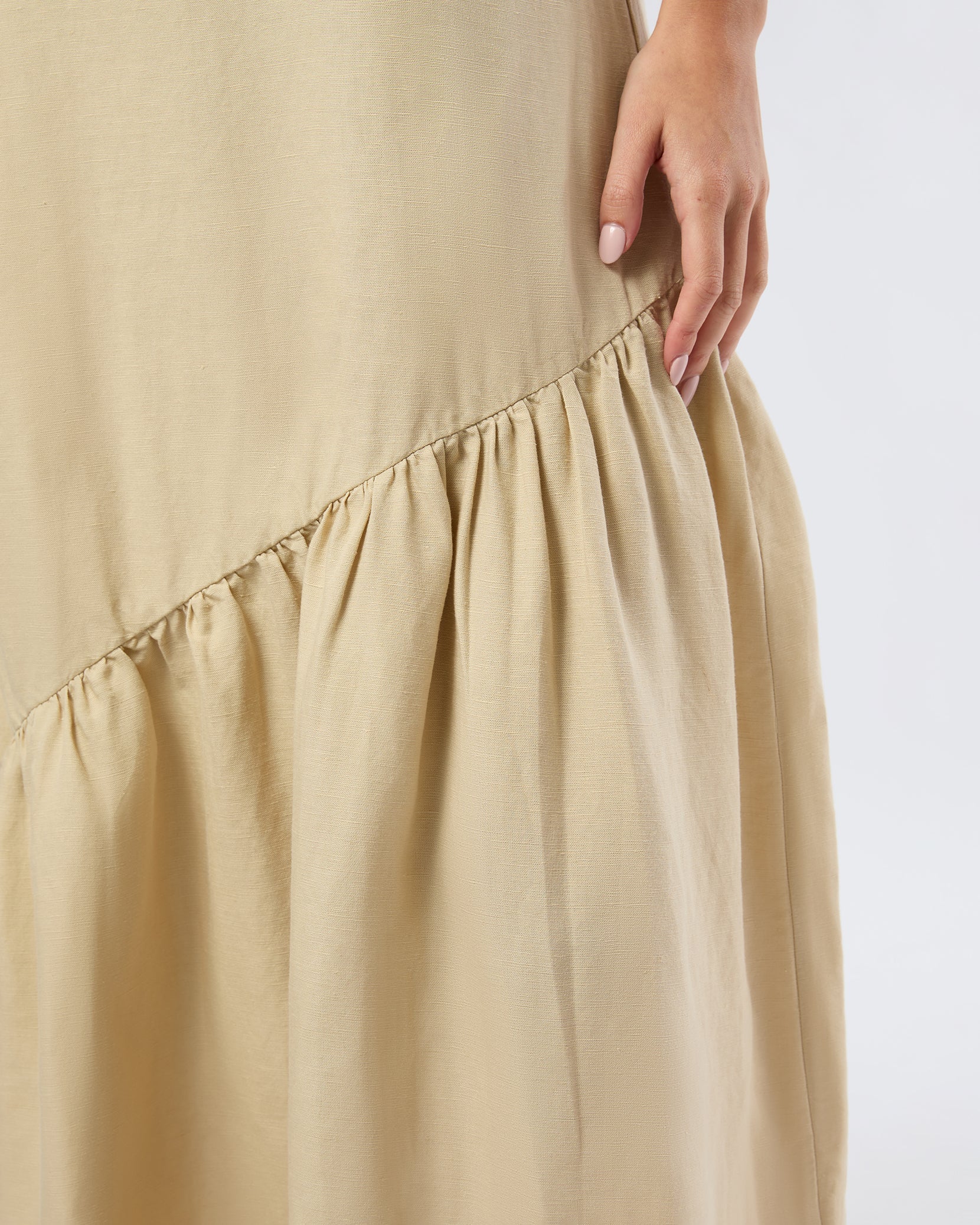 Womens | Air Linen Square Neck Maxi Dress | Jute - Image 4