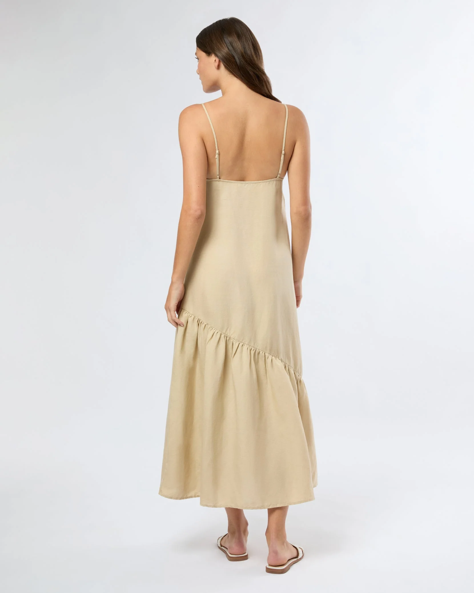 Womens | Air Linen Square Neck Maxi Dress | Jute - Image 5