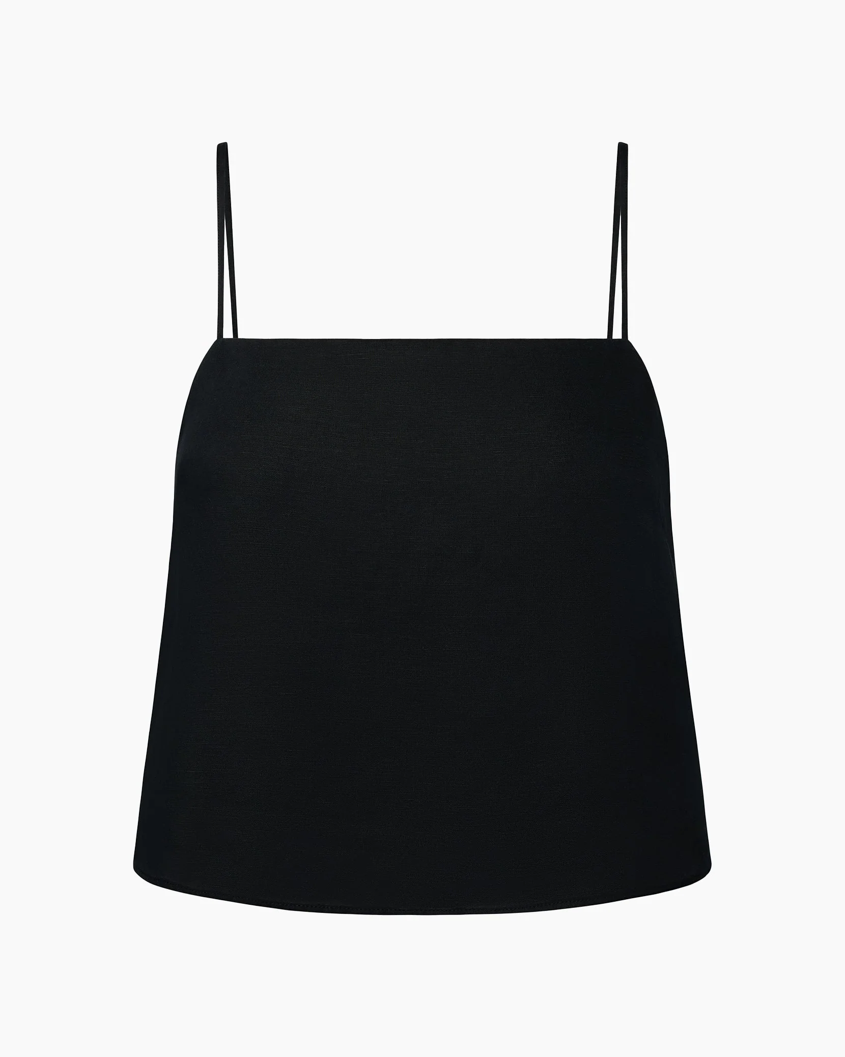 Womens | Air Linen Square Neck Tank Top - II | Black - Image 2
