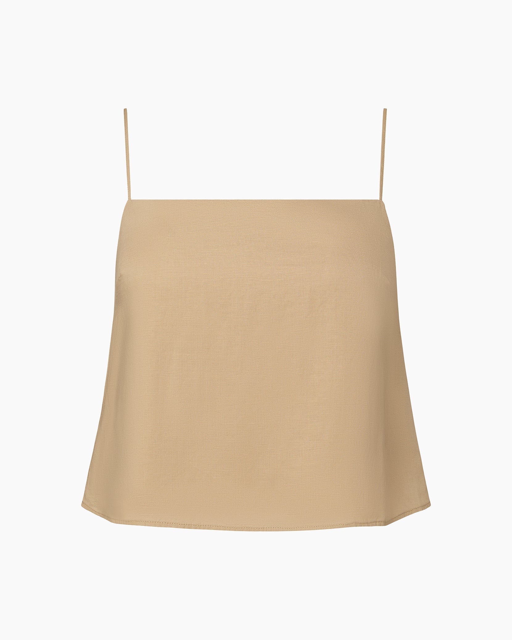 Womens | Air Linen Square Neck Tank Top | Jute - Image 2