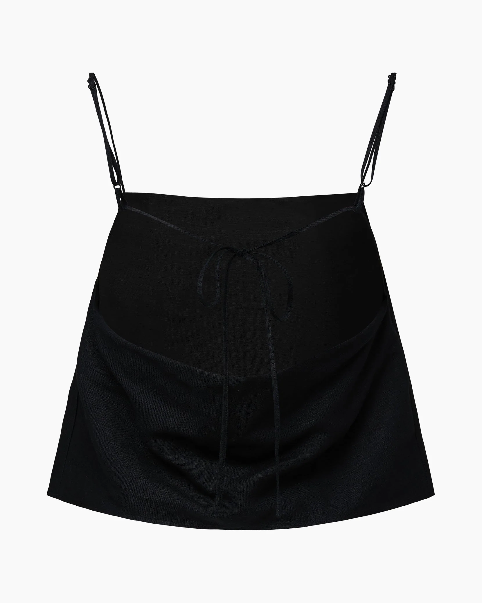 Womens | Air Linen Square Neck Tank Top | Black - Image 3