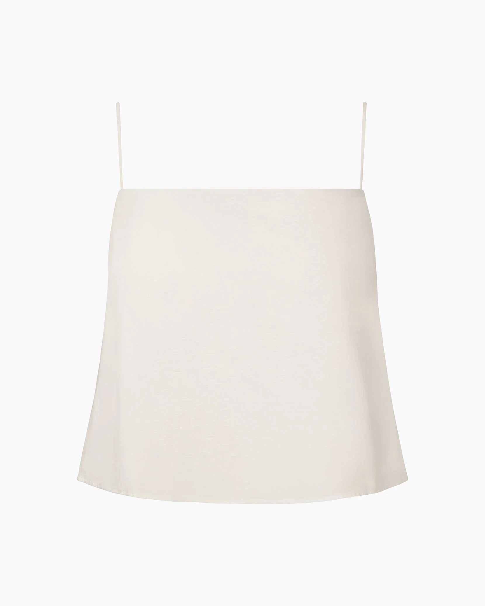 Womens | Air Linen Square Neck Tank Top | White - Image 2