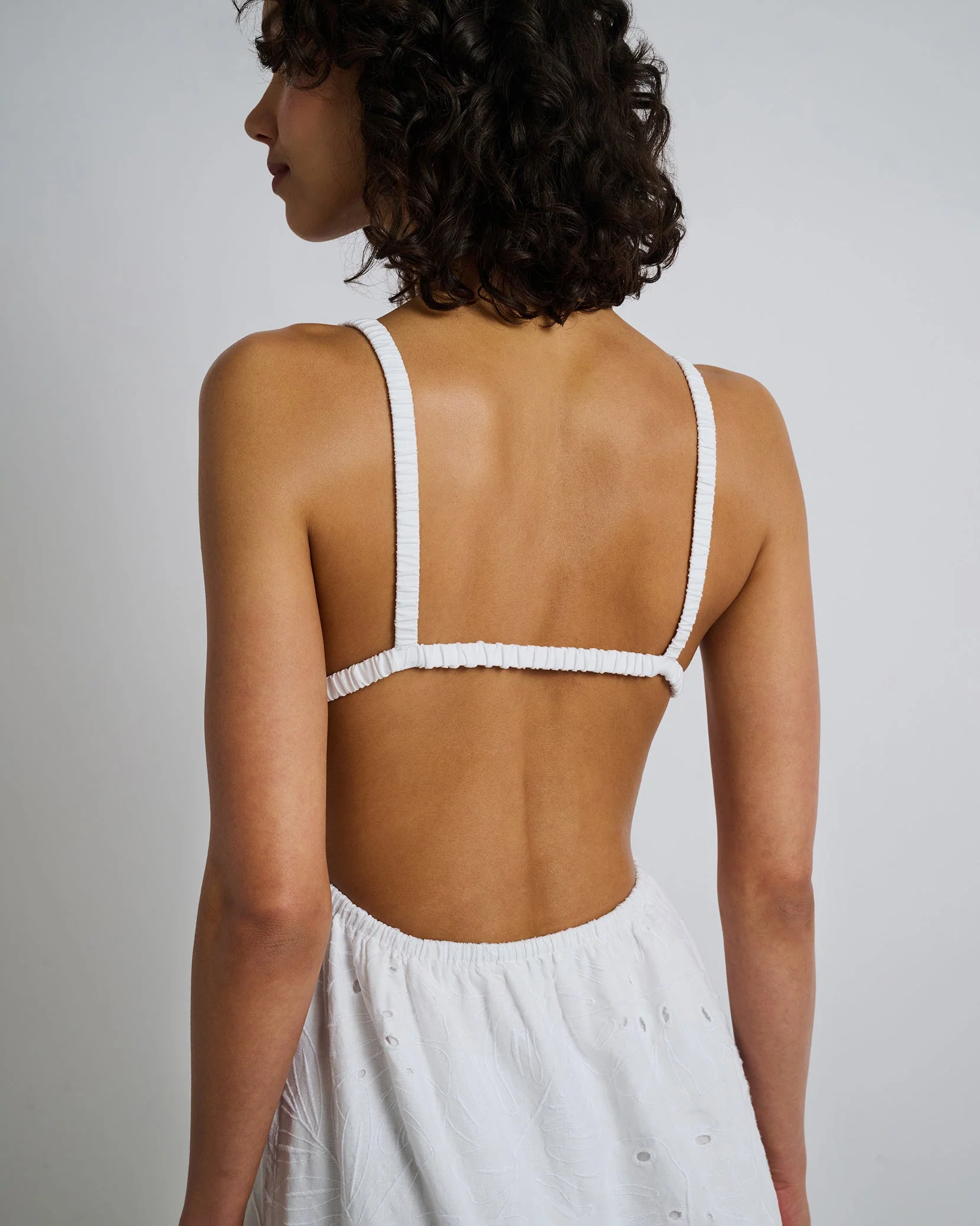 Womens | Air Linen Straight Neck Maxi Dress | White - Image 4