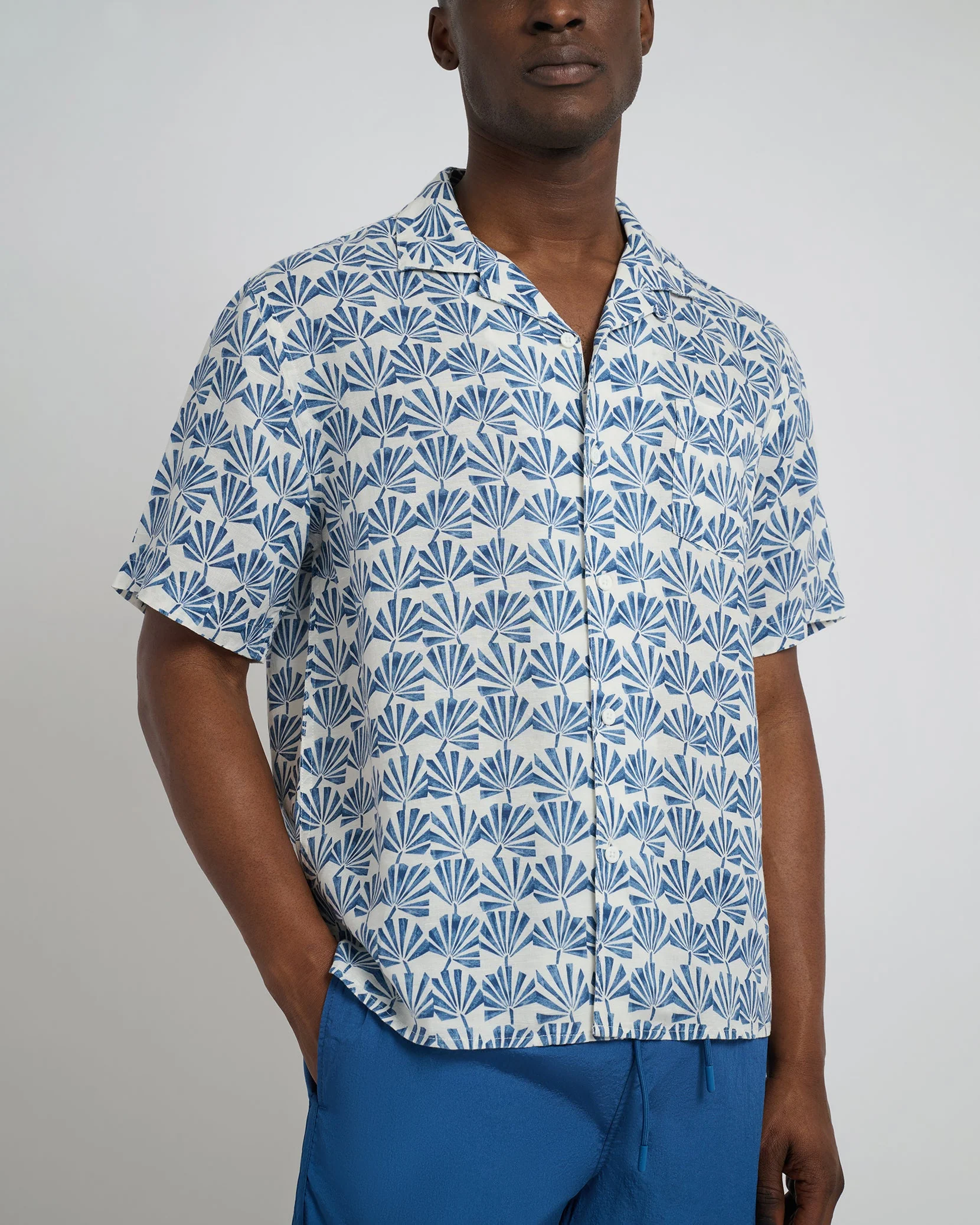 Mens | Air Linen Vacation Shirt | Dark Blue - Image 3