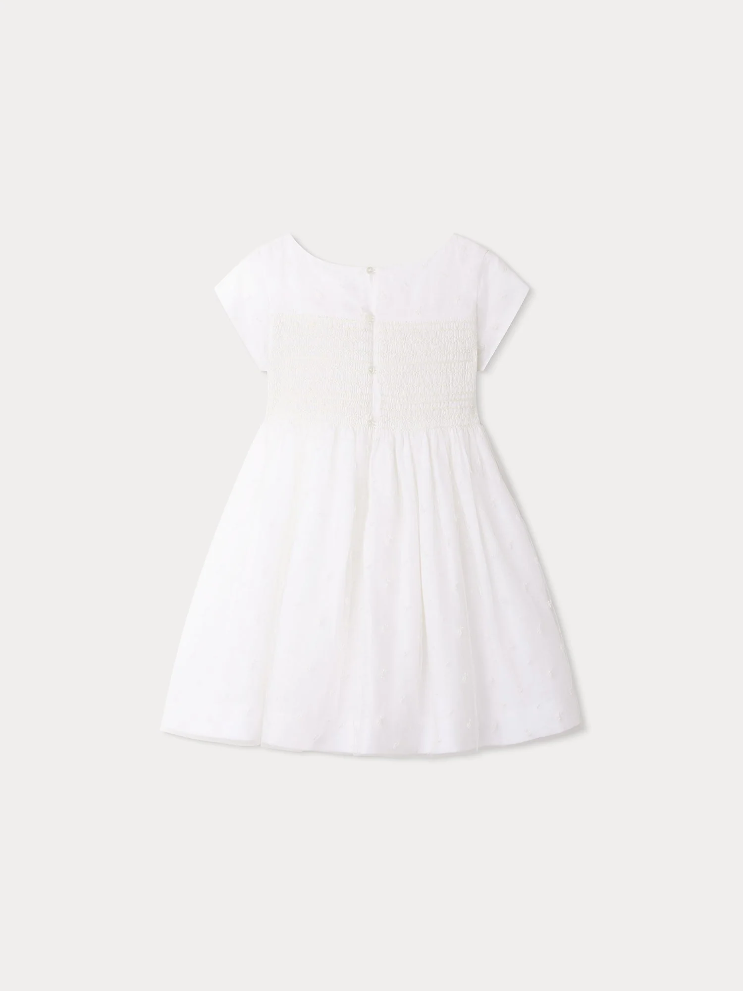 Girl | Duchesse Smocked Dress | Milk White - Image 2