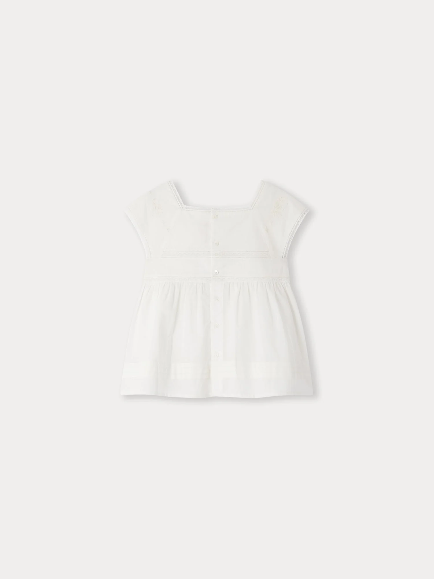 Girl | Flower Blouse | Milk White - Image 2