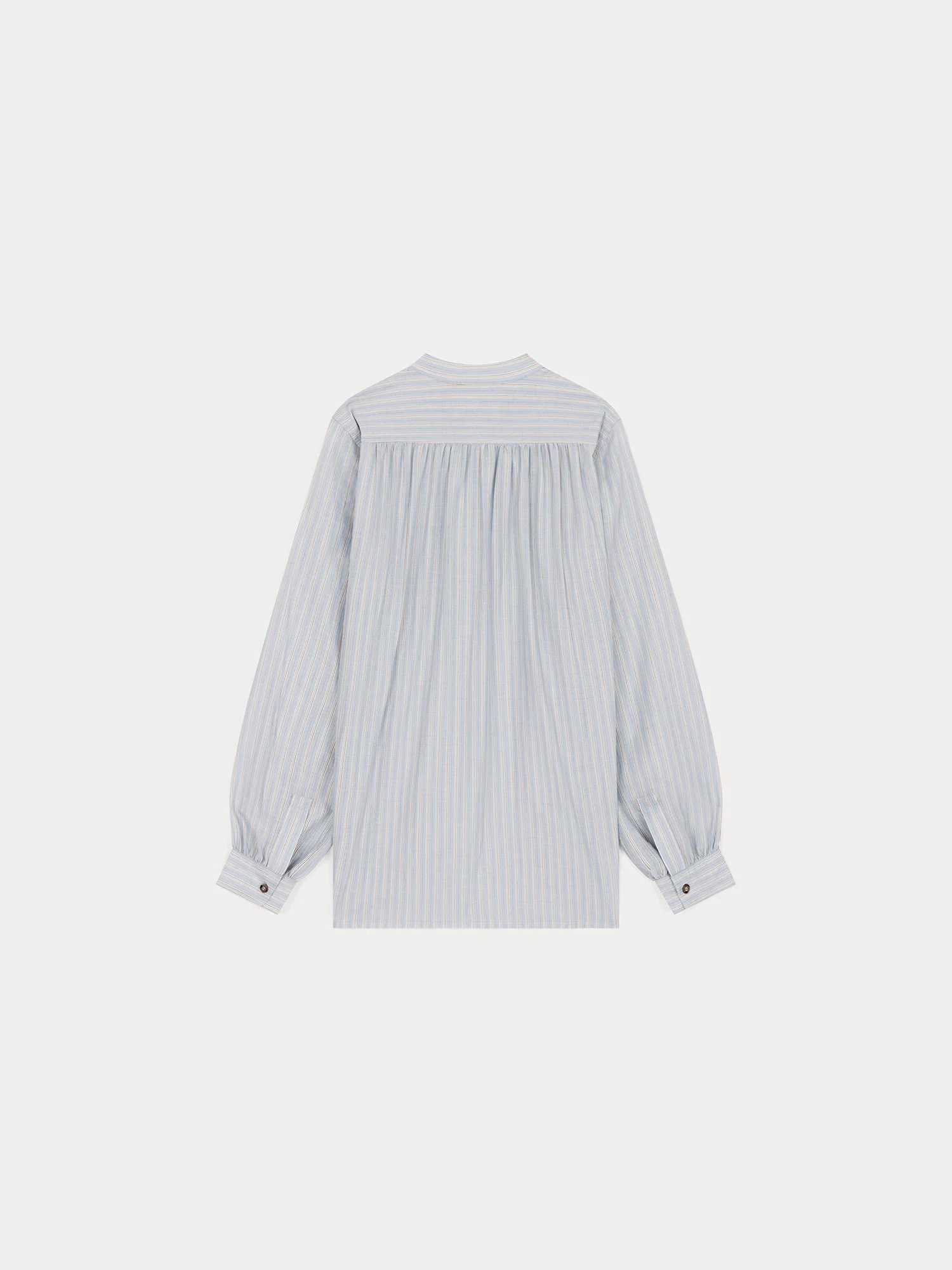 Women | Sky Striped Shirt In Cotton | Blue - Image 2