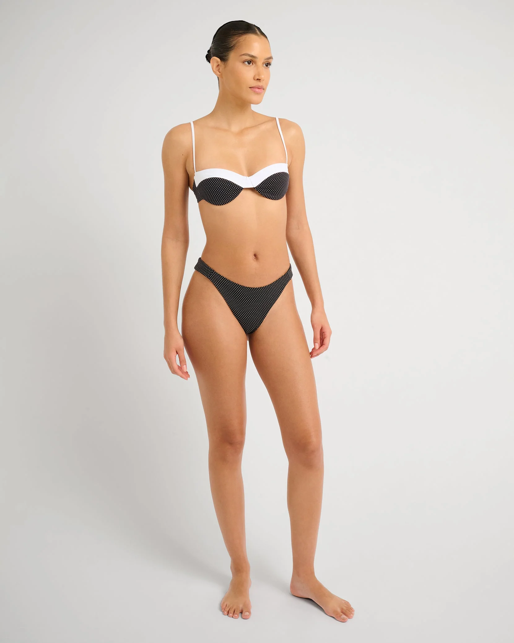 Womens | Brigitte Bikini Top | Black/White - Image 3