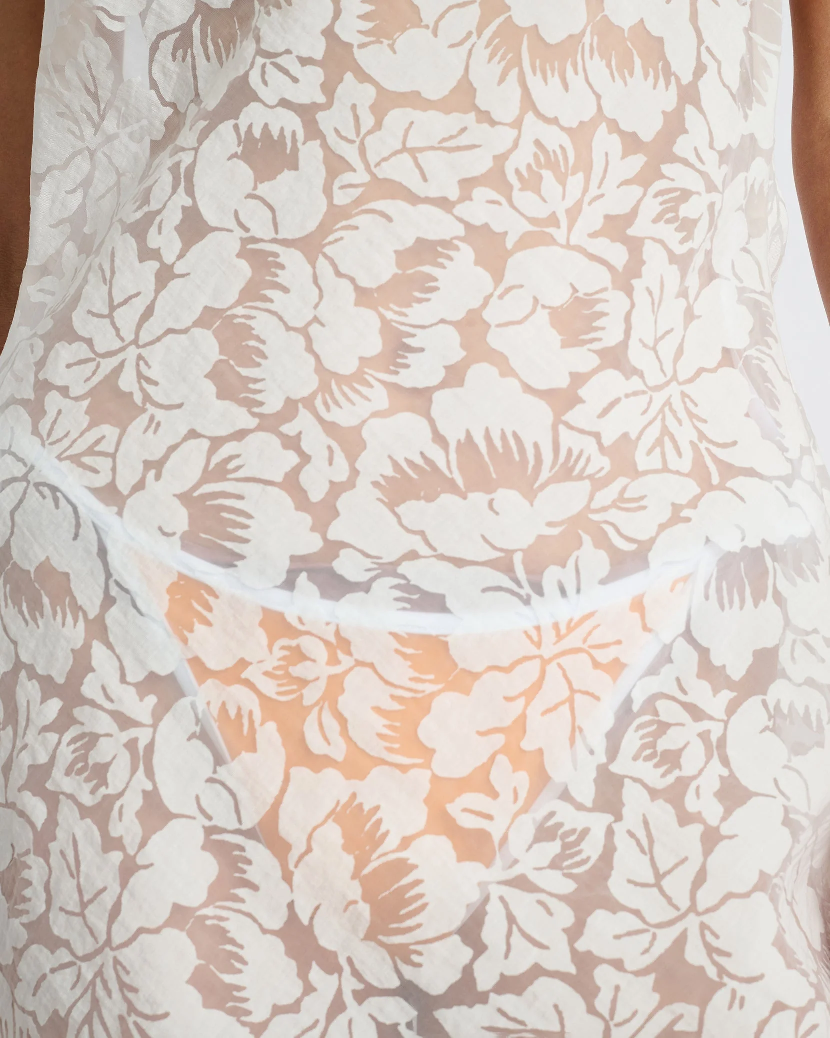 Womens | Burnout Cowl Mini Dress | White - Image 5