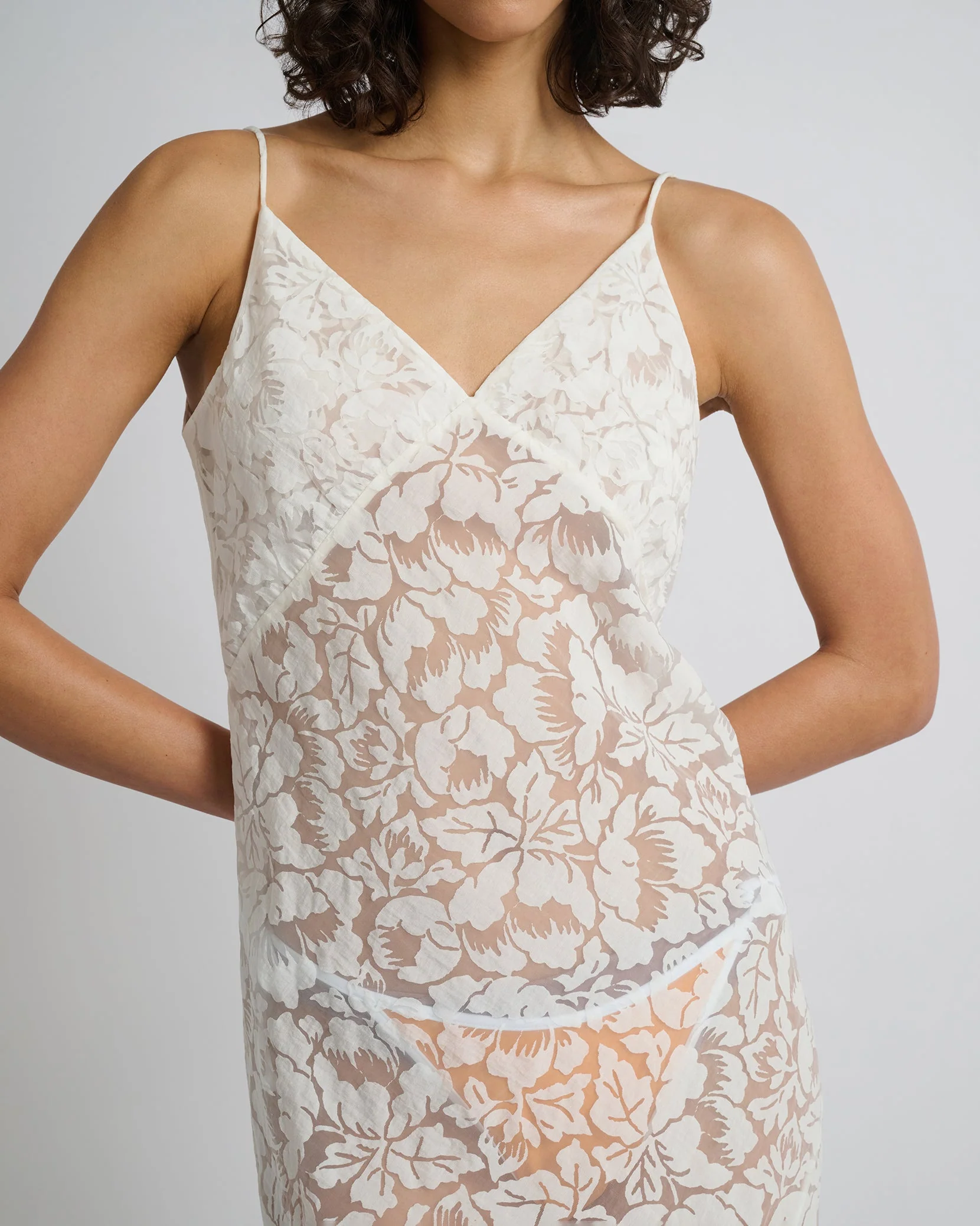 Womens | Burnout Slip Dress | White - Image 3