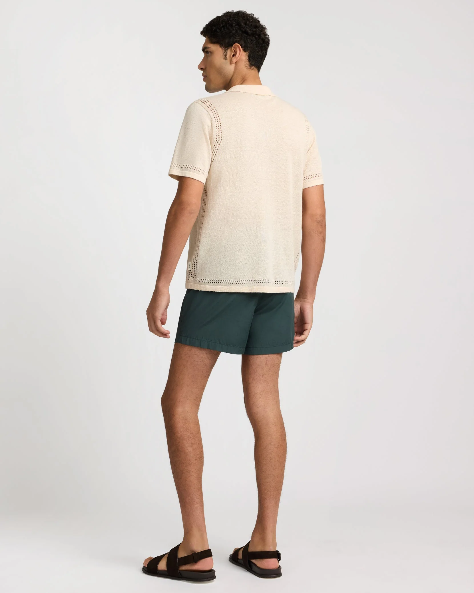 Mens | Calder Side Elastic 4" Swim Trunk | Soft Olive - Image 5
