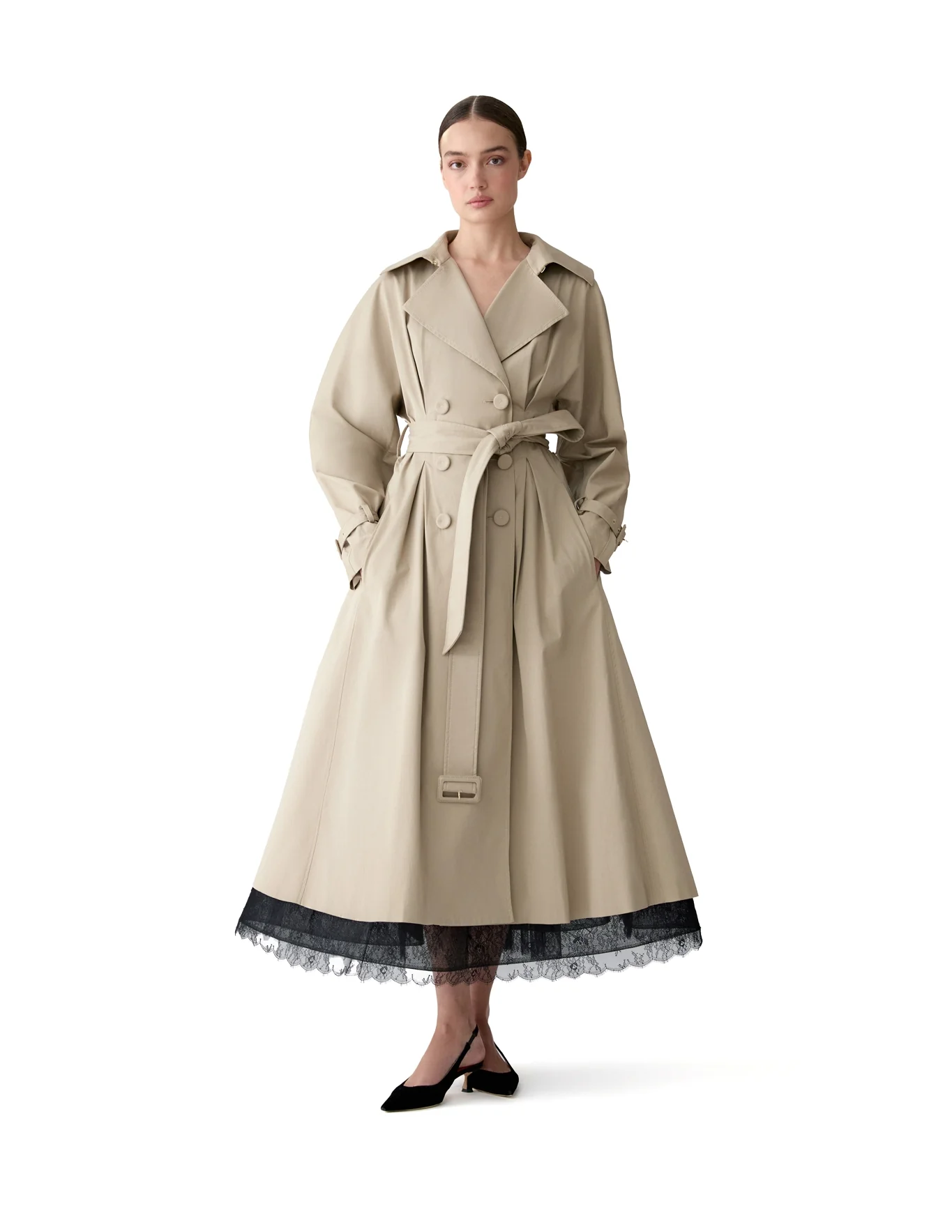A-Line Trench Coat | Stone - Image 2