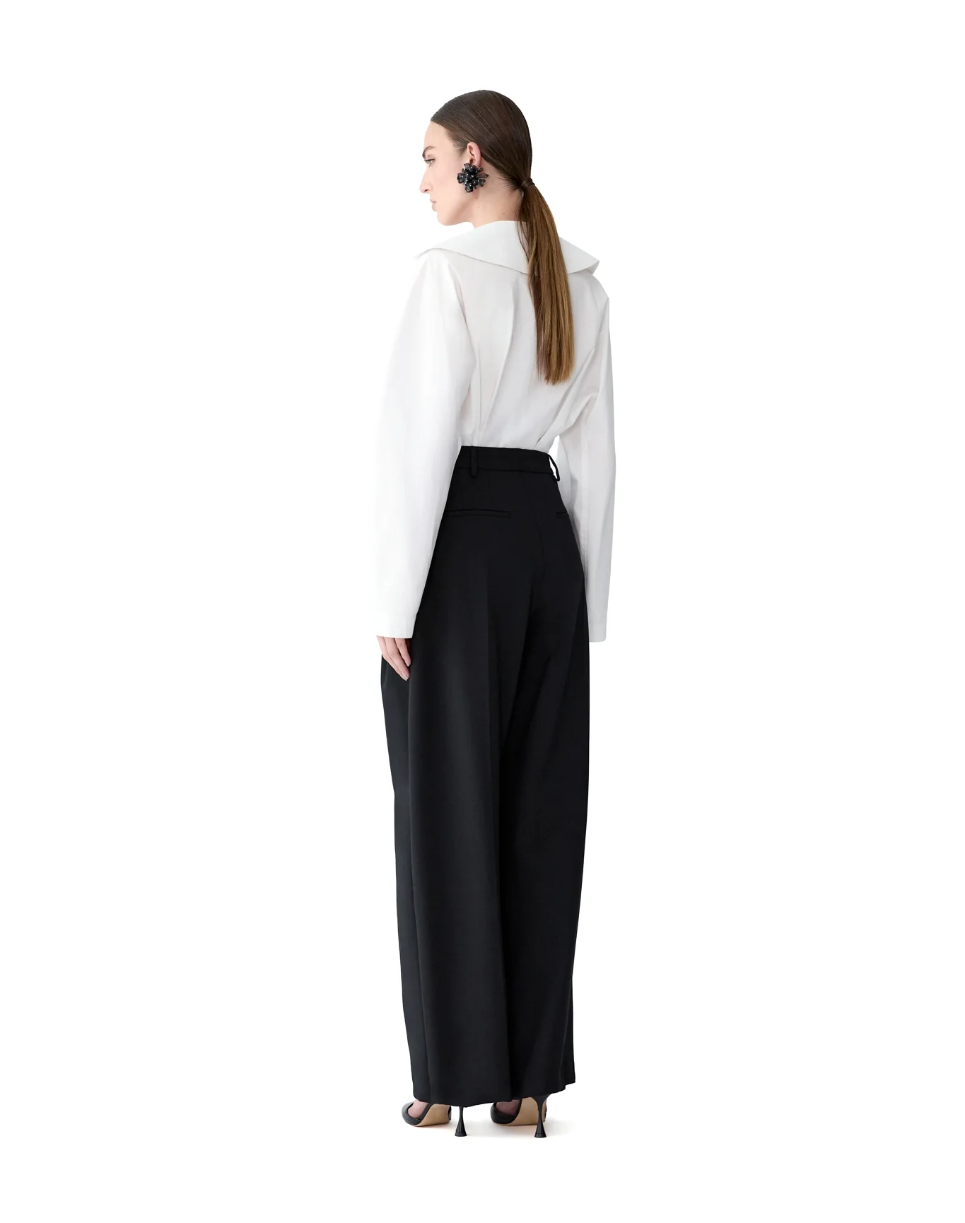 Arc Sleeve Double Breasted Top | White - Image 3