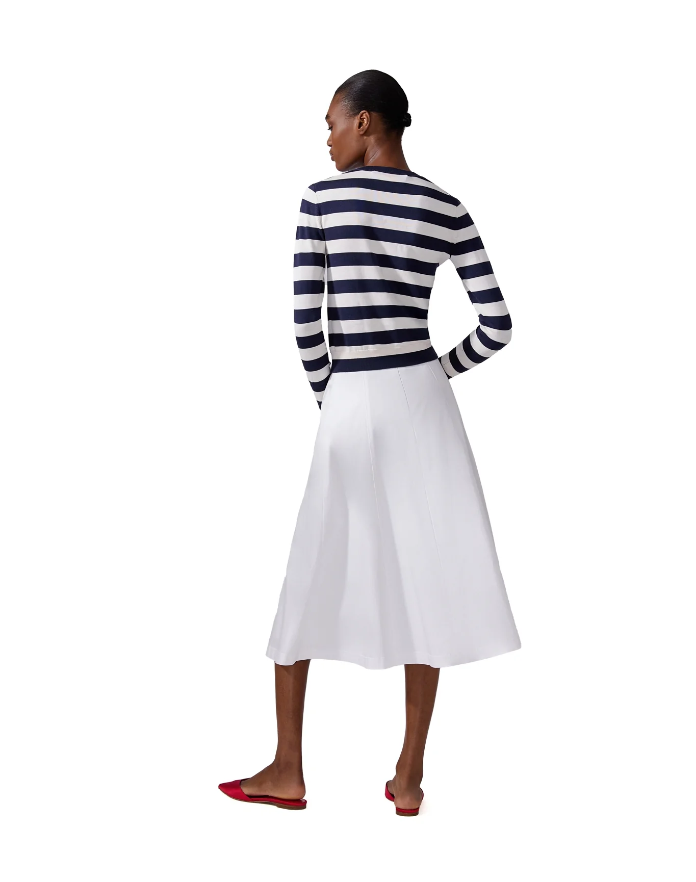 Button Front Midi Skirt | White - Image 2