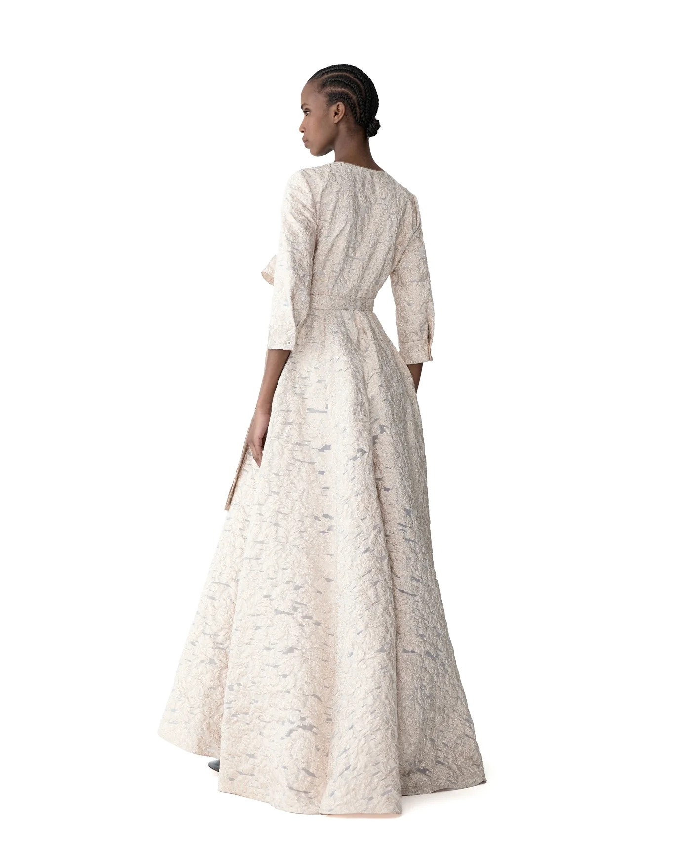 Collarless Trench Gown | Gold - Image 2