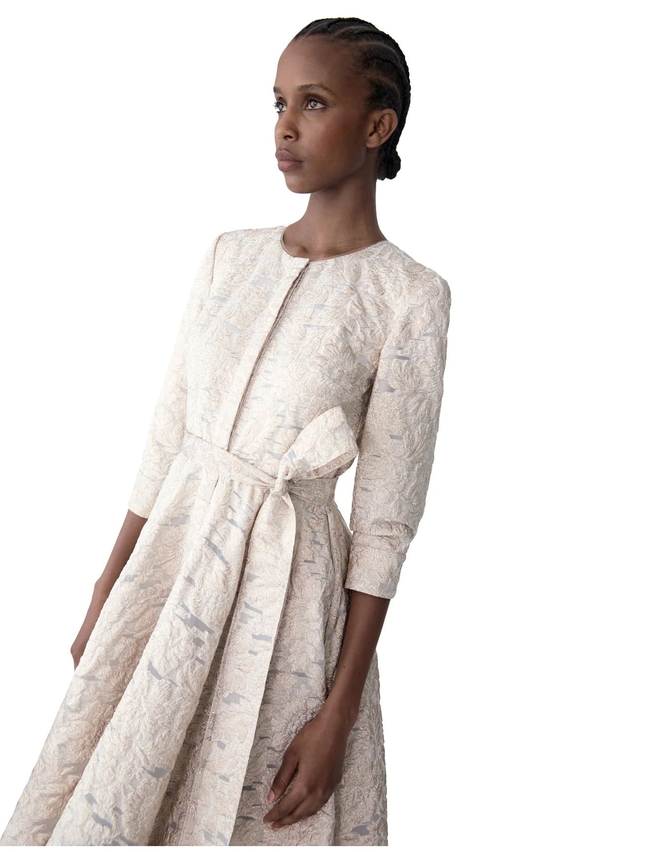Collarless Trench Gown | Gold - Image 3