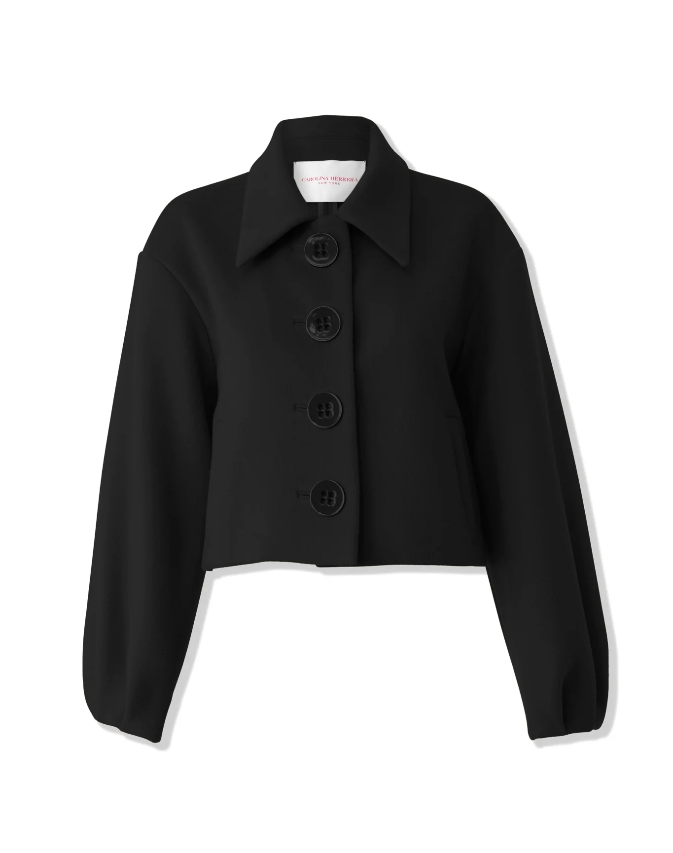 Cropped Collared Jacket with Welt Pockets | Tan - Image 6