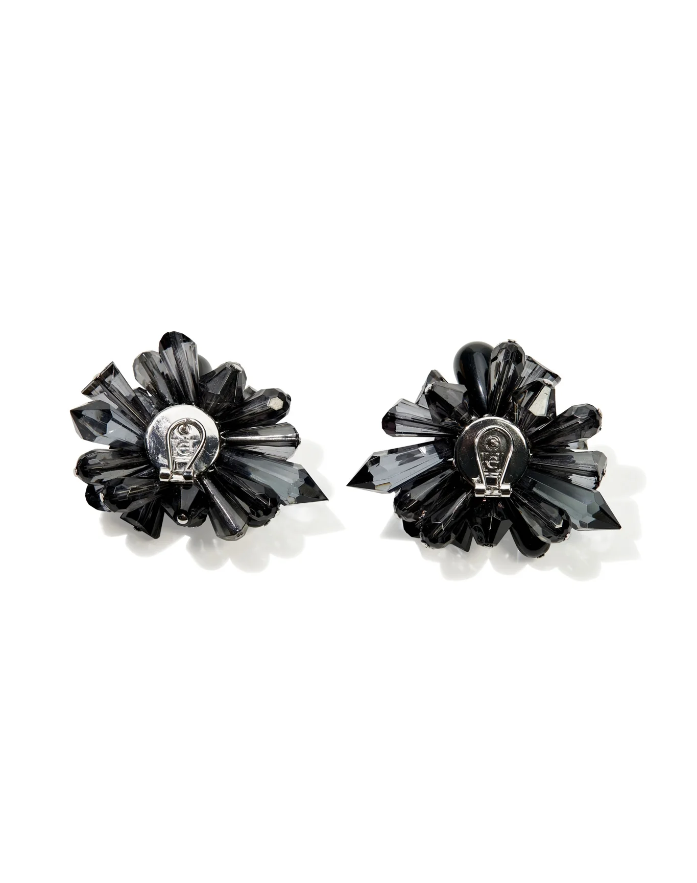 Crystal Cluster Earrings | Black - Image 3