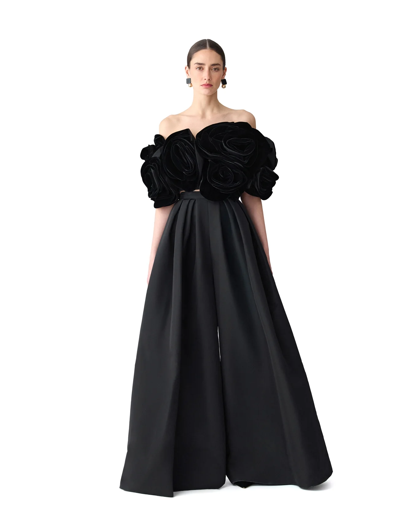 Draped Flower Top | Black - Image 2