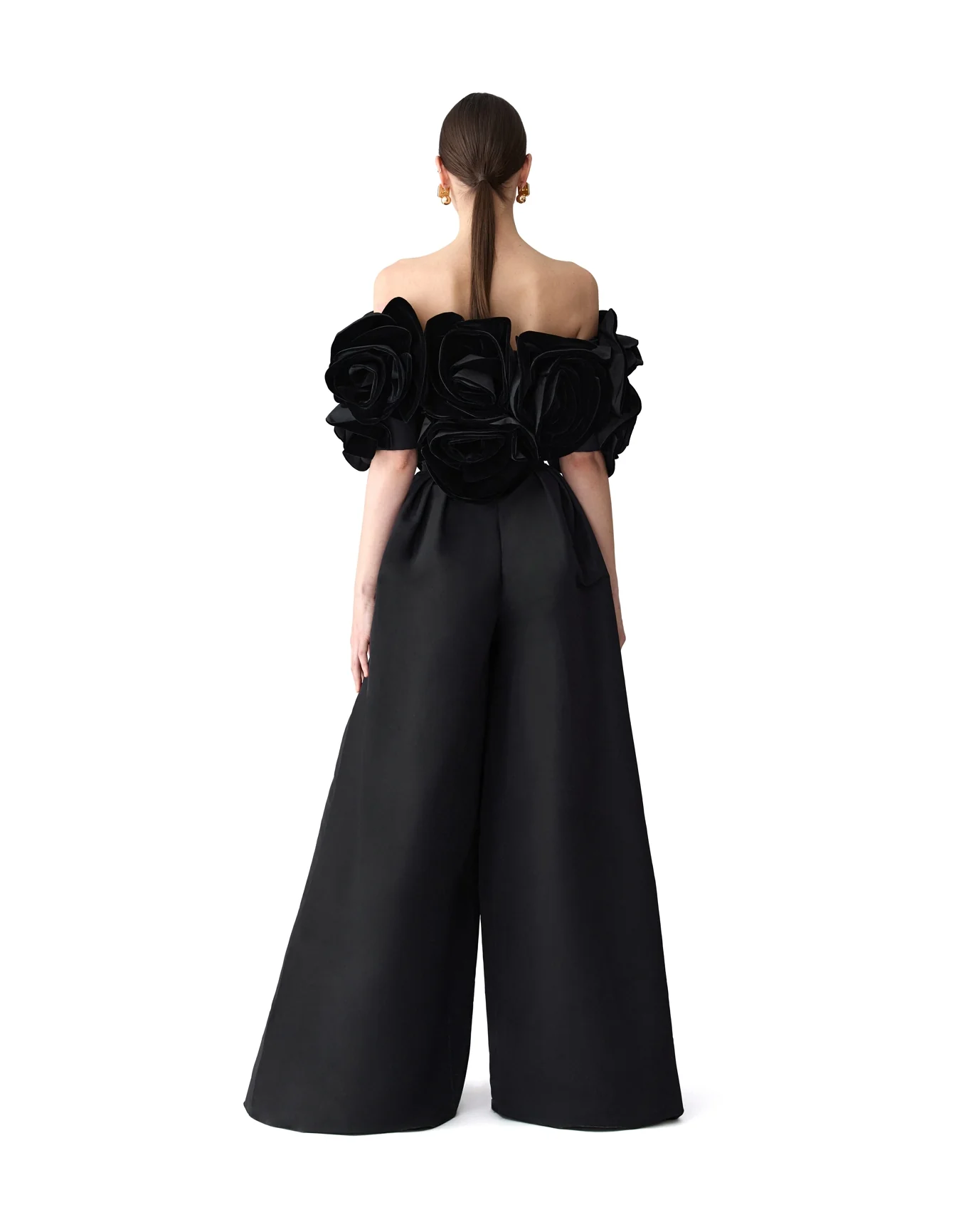 Draped Flower Top | Black - Image 3