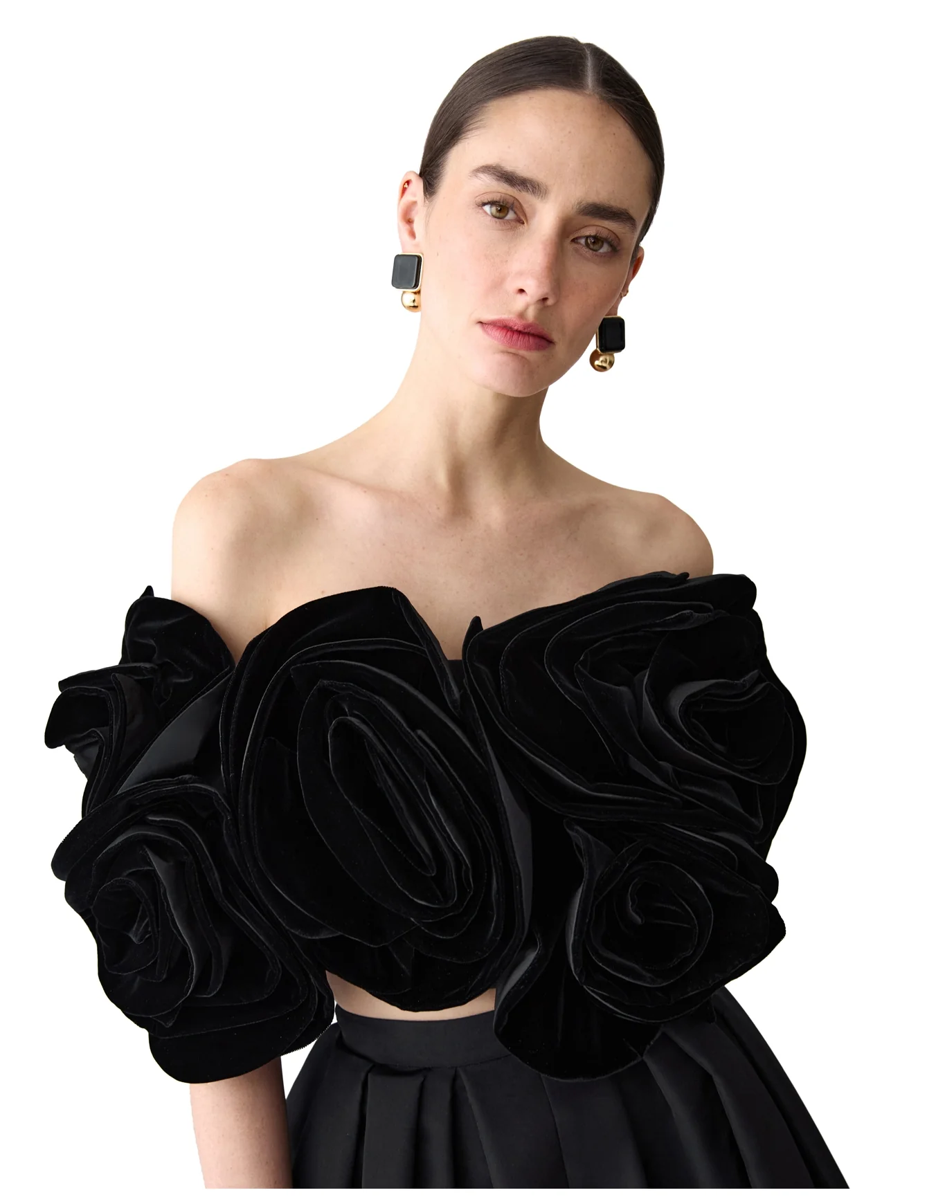 Draped Flower Top | Black - Image 4