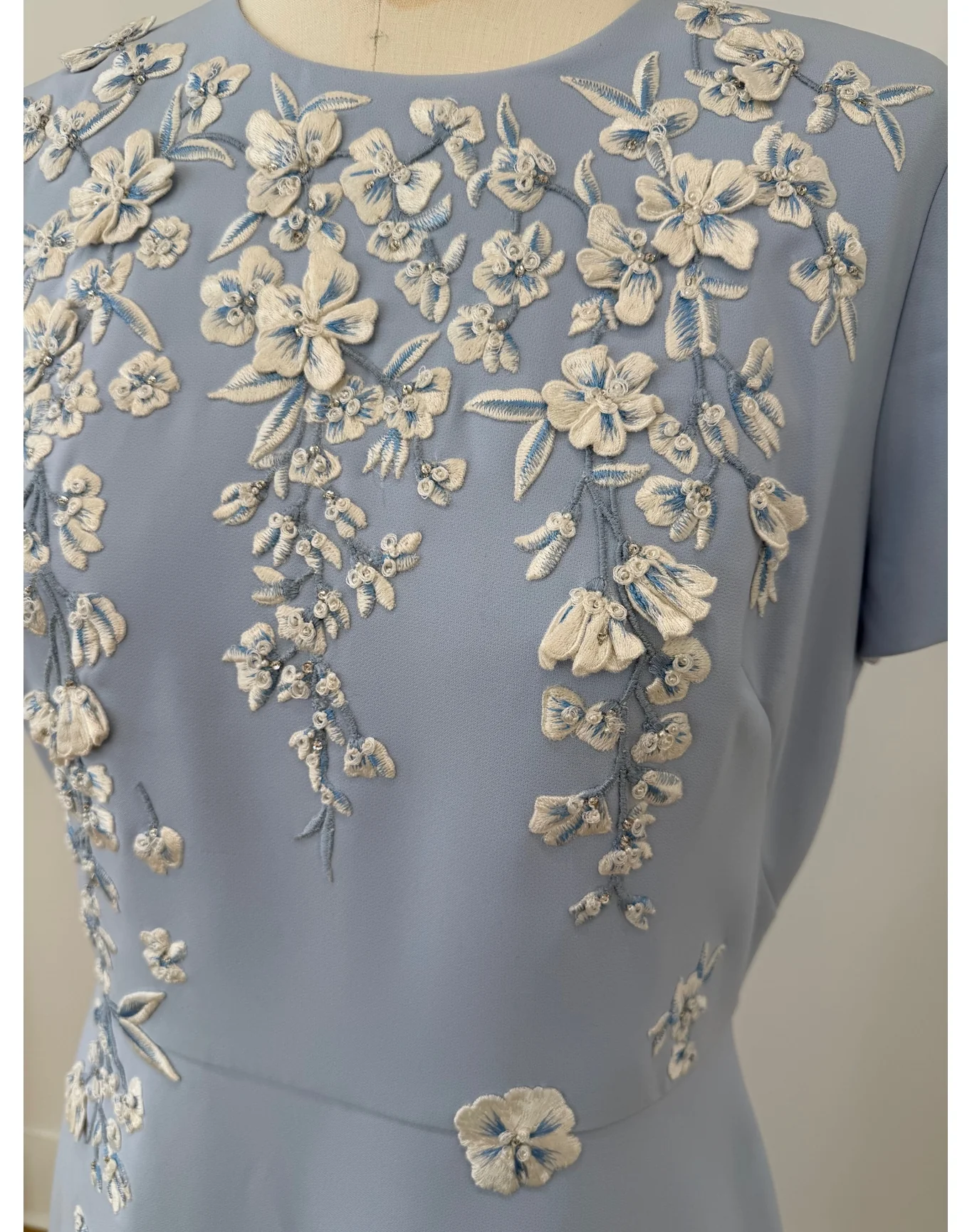 Embroidered Short Sleeve Gown with Bows | Celeste Multi - Image 5