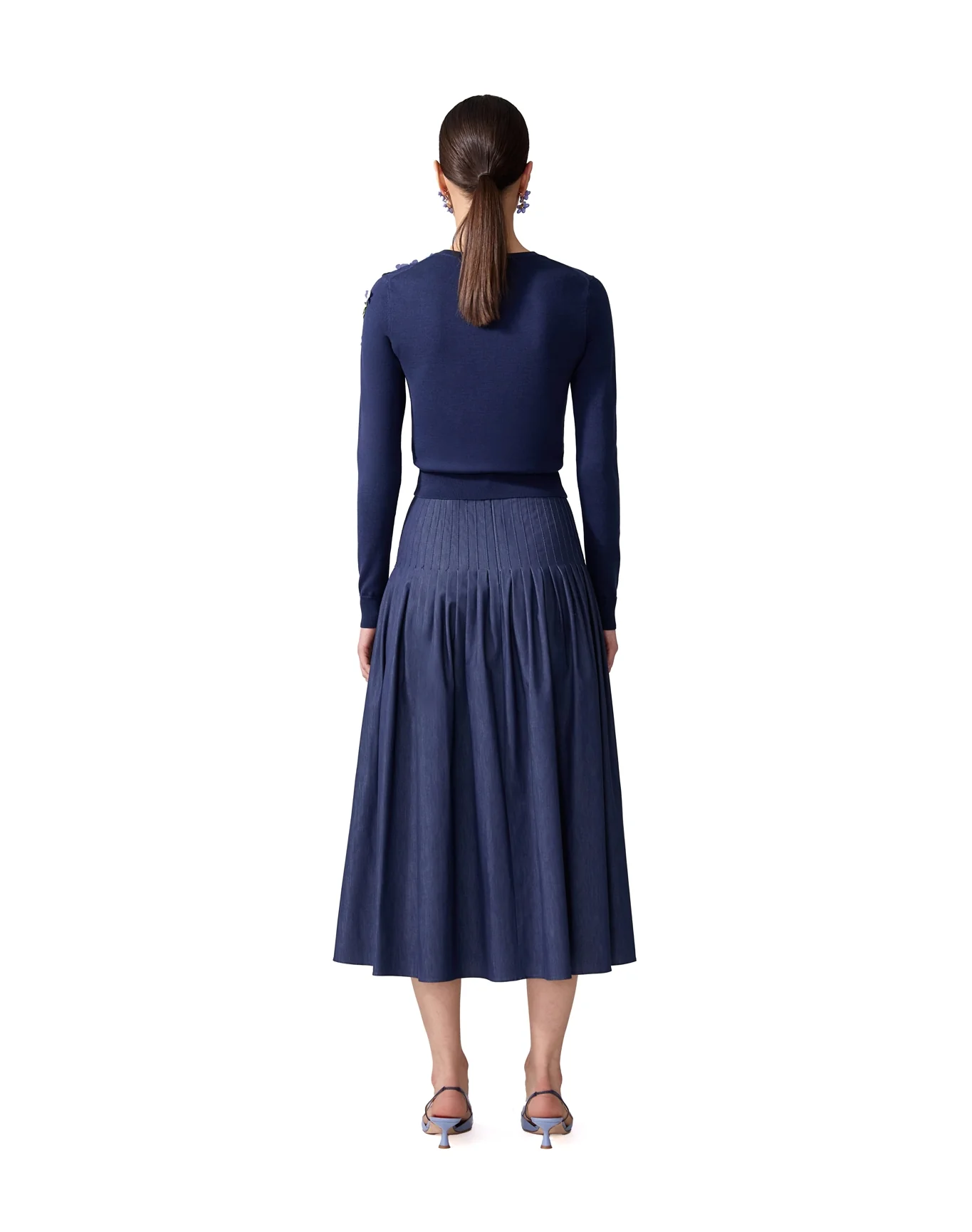 Embroidered Threadwork Cardigan | Midnight - Image 3