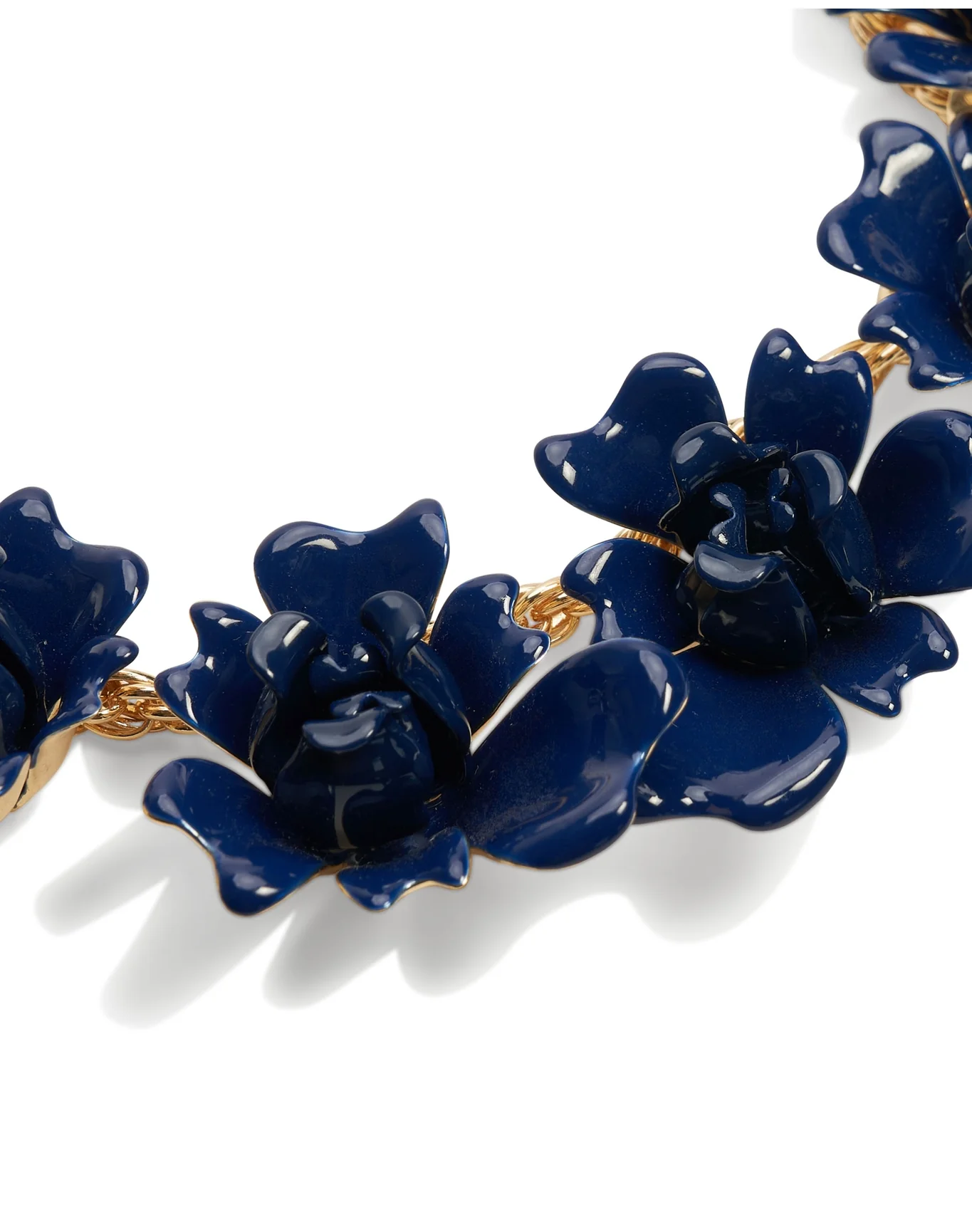 Enamel Tulip Flower Necklace | Dark Navy - Image 2