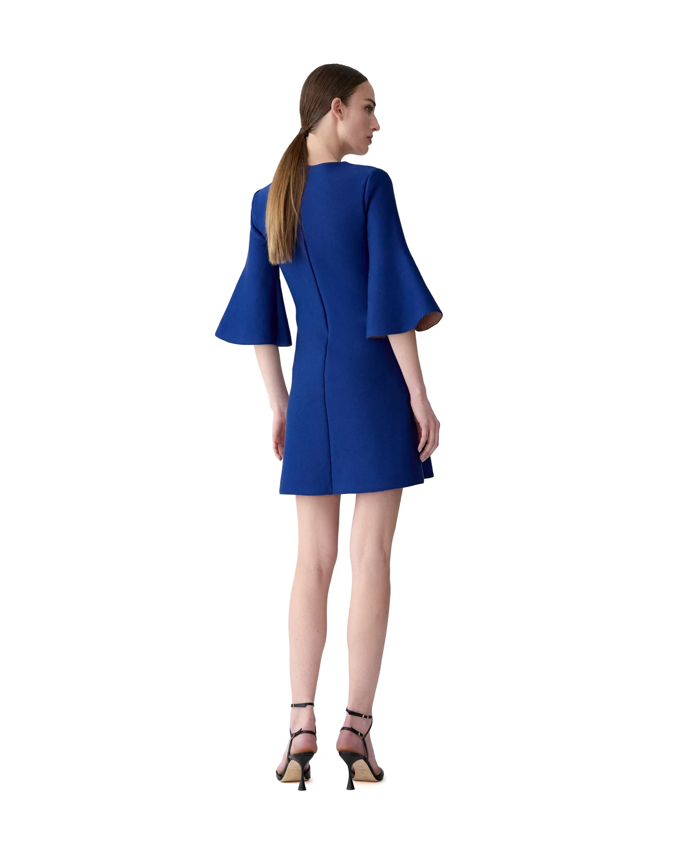 Flare Sleeve Shift Dress | Dark Navy Multi - Image 3