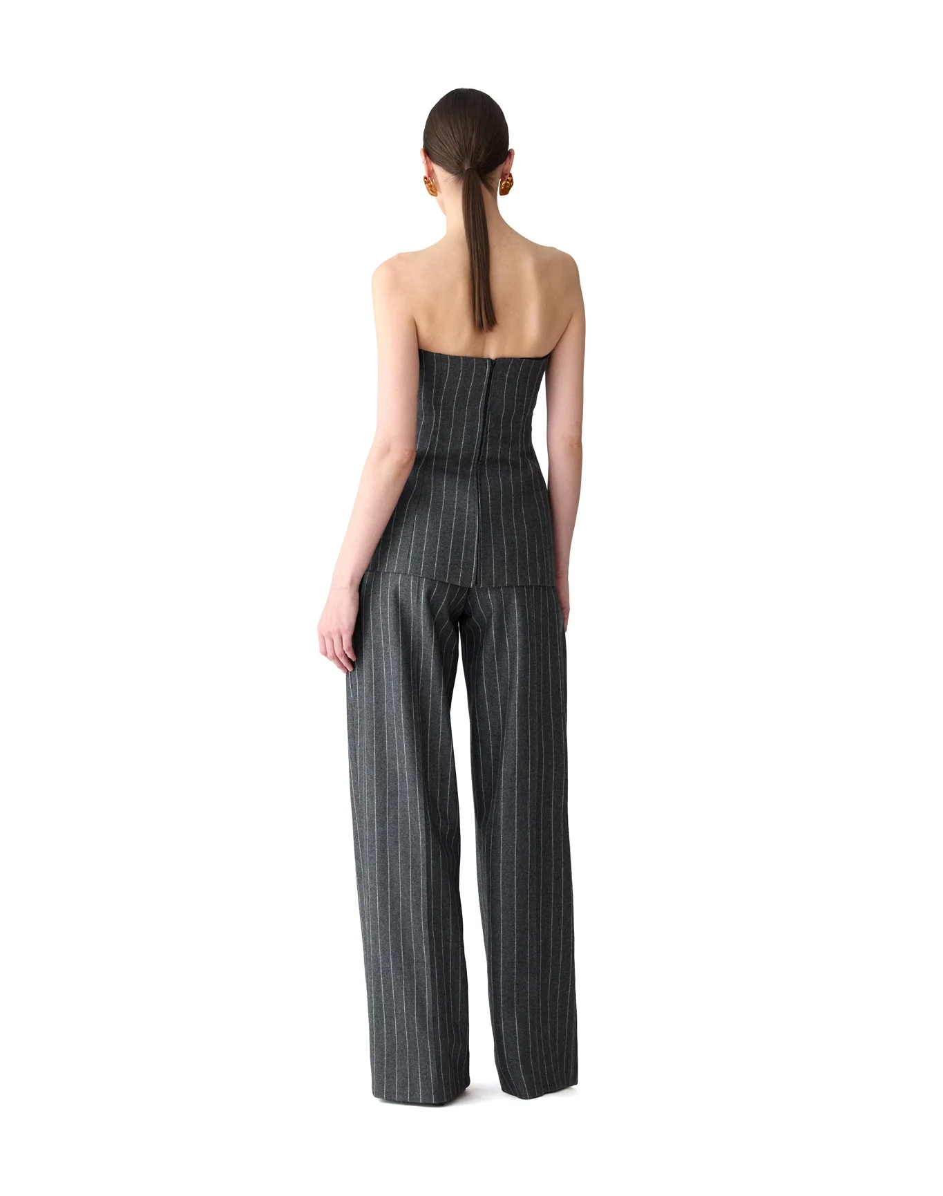 Kaia Mid-Rise Pleated Pant | Charcoal Grey M - Image 2