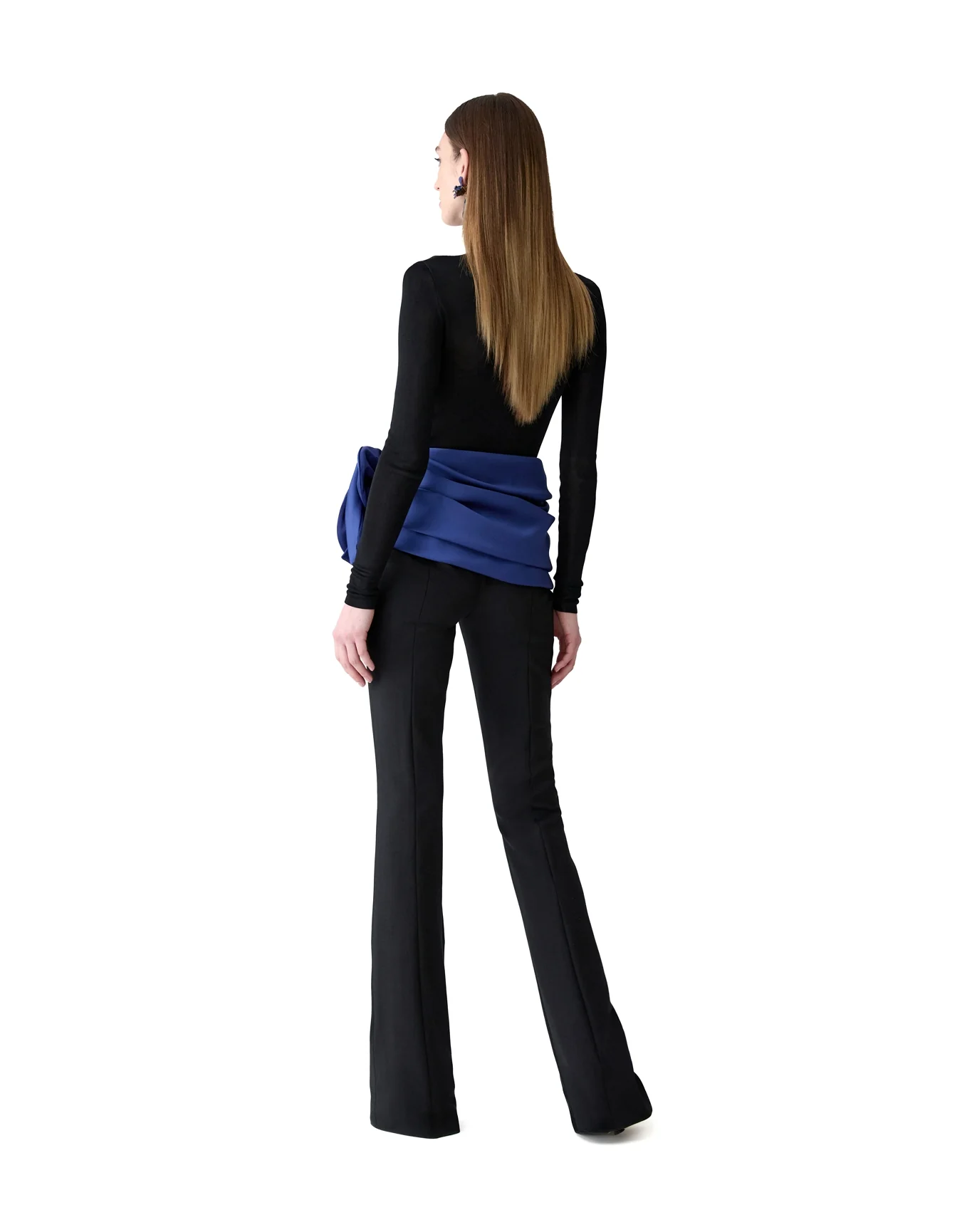 Kenny Bootcut Pant with Draped Flower | Black Multi - Image 4