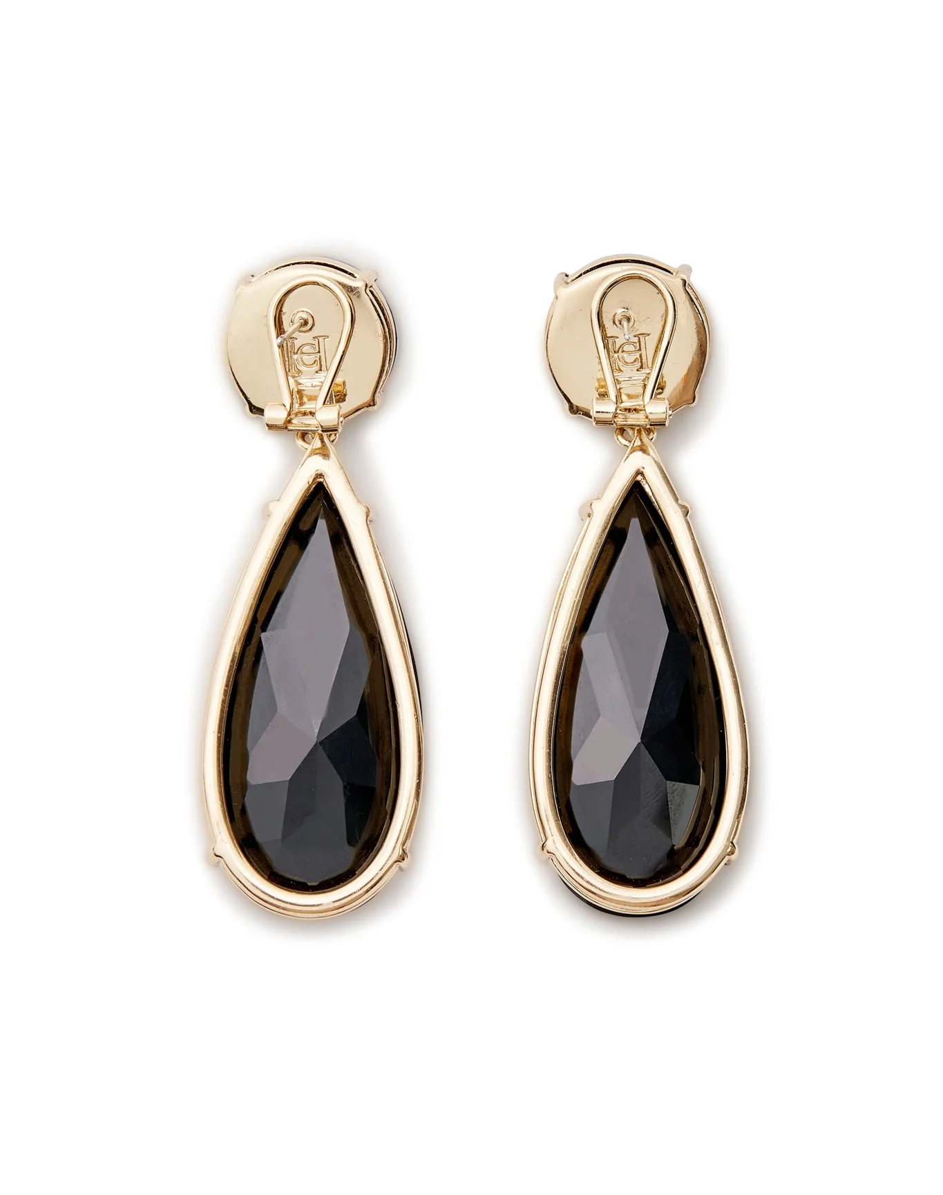 Large Teardrop Crystal Earrings | Jet Black - Image 2