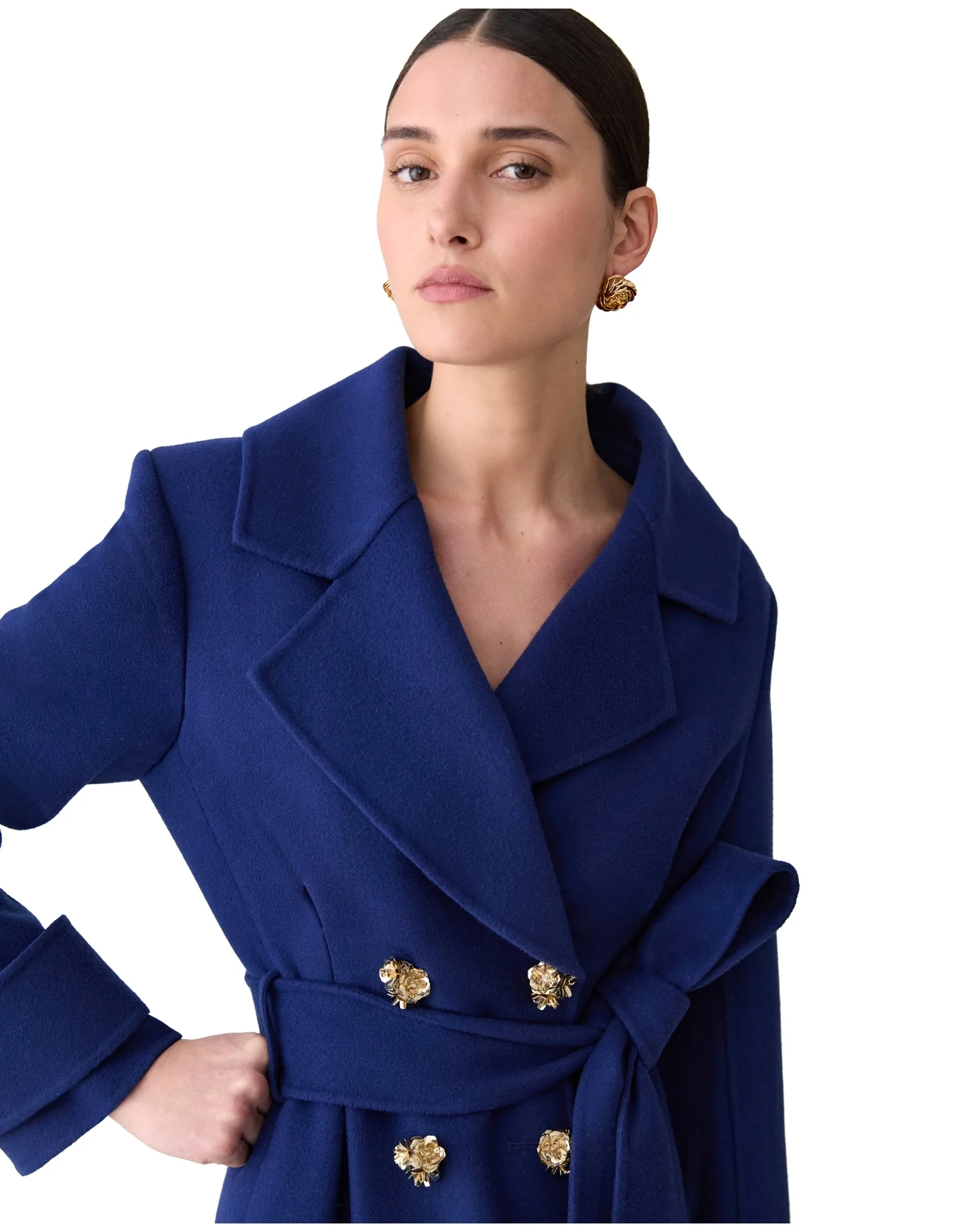 Long Pea Coat | Dark Navy - Image 4