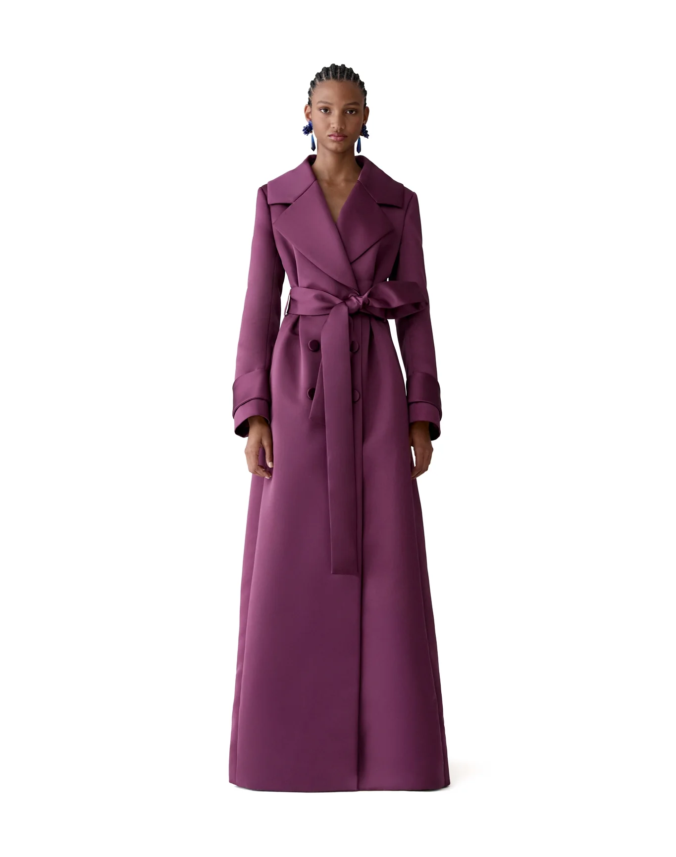 Long Pea Coat | Eggplant - Image 2