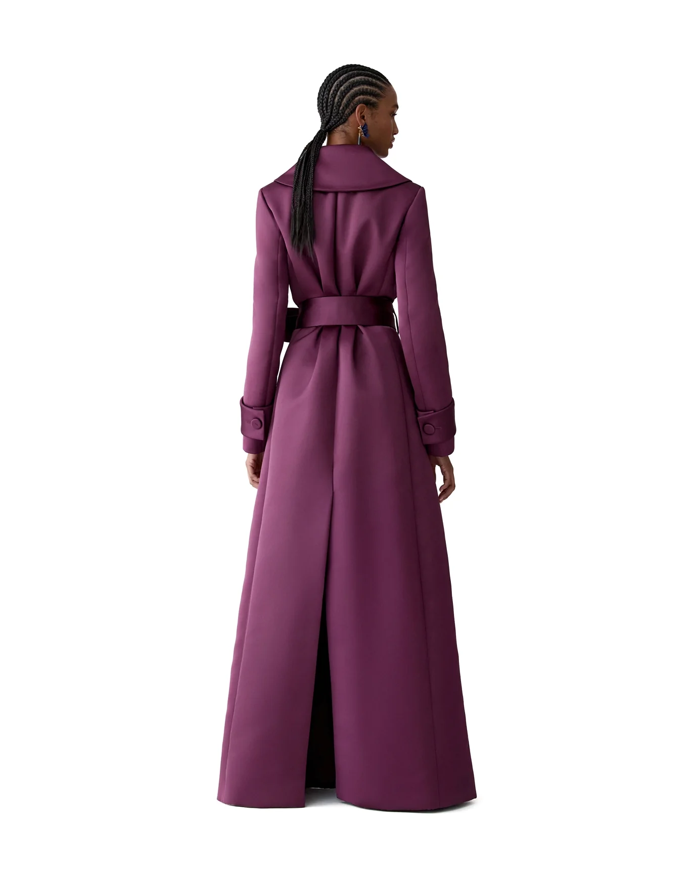 Long Pea Coat | Eggplant - Image 3