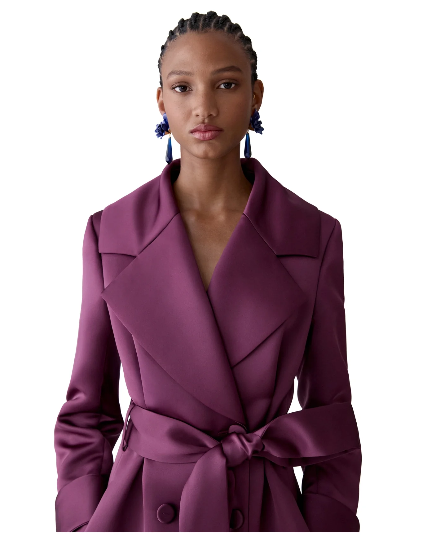 Long Pea Coat | Eggplant - Image 4