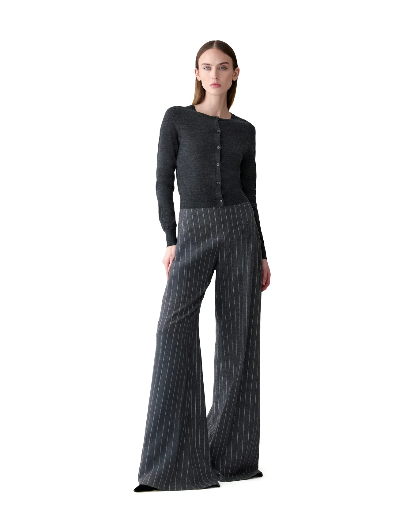 Long Sleeve Cardigan | Charcoal Grey - Image 3
